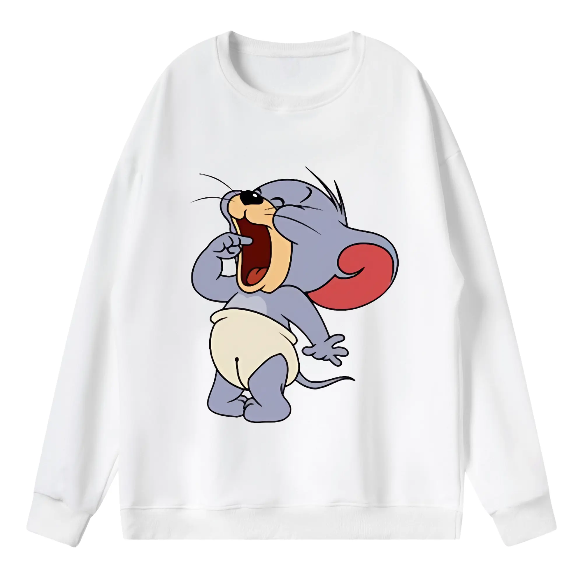 トムとジェリー グッズ タフィー - 薄手 クルーネック スウェット 裏毛260g · ポリエステル 春秋向け カジュアル 男女兼用 · トレーナー デイリー スポーツ 散歩に最適