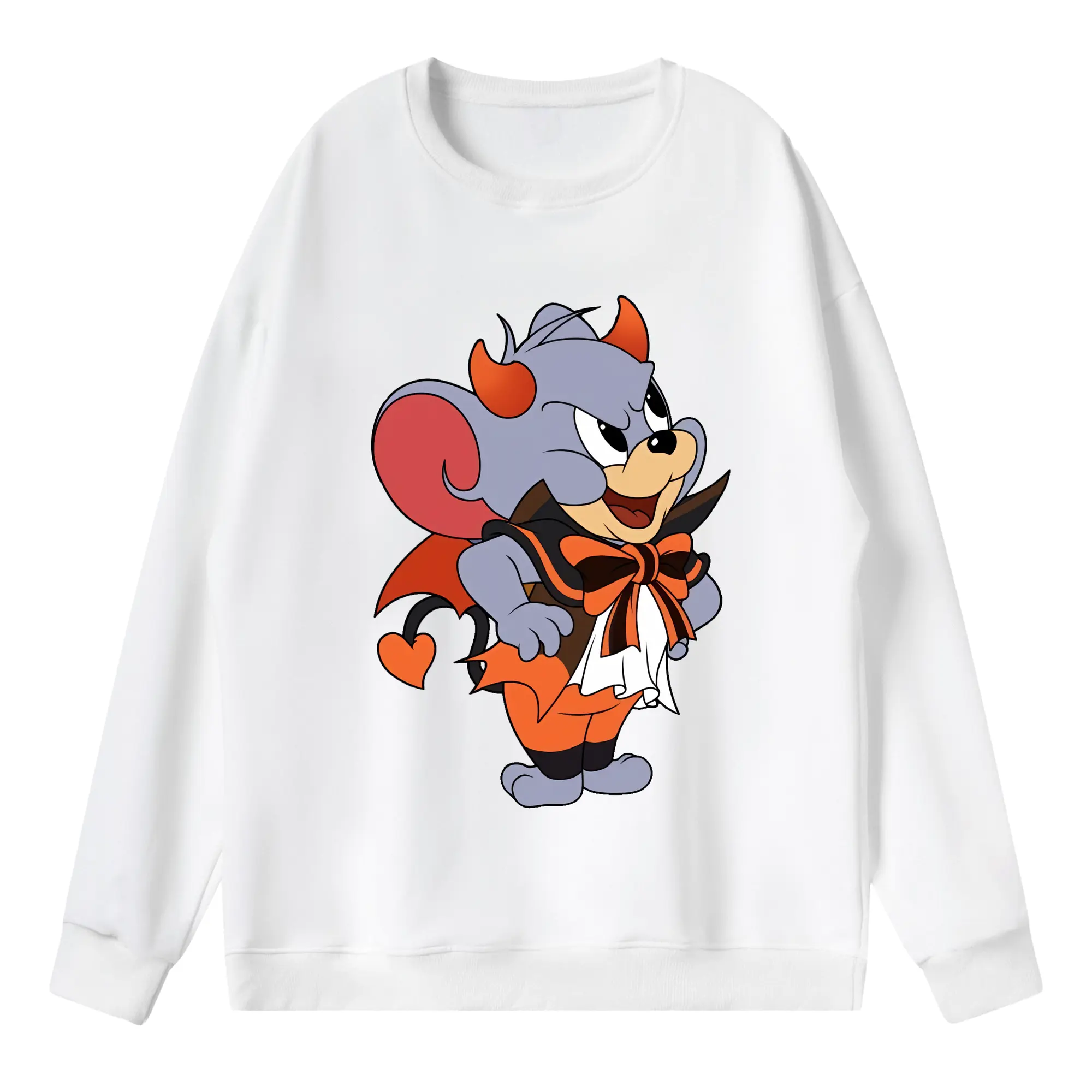 トムとジェリー グッズ タフィー - 薄手 クルーネック スウェット 裏毛260g · ポリエステル 春秋向け カジュアル 男女兼用 · トレーナー デイリー スポーツ 散歩に最適