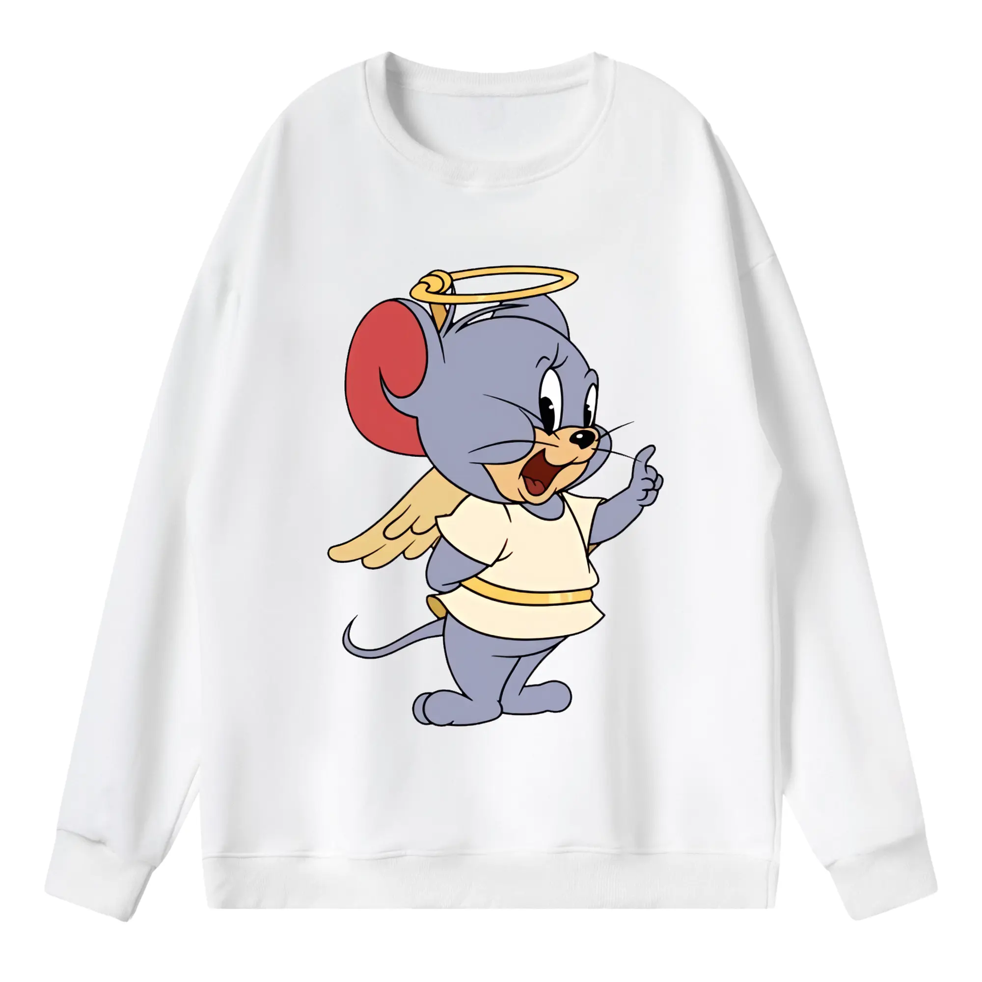 トムとジェリー グッズ タフィー - 薄手 クルーネック スウェット 裏毛260g · ポリエステル 春秋向け カジュアル 男女兼用 · トレーナー デイリー スポーツ 散歩に最適