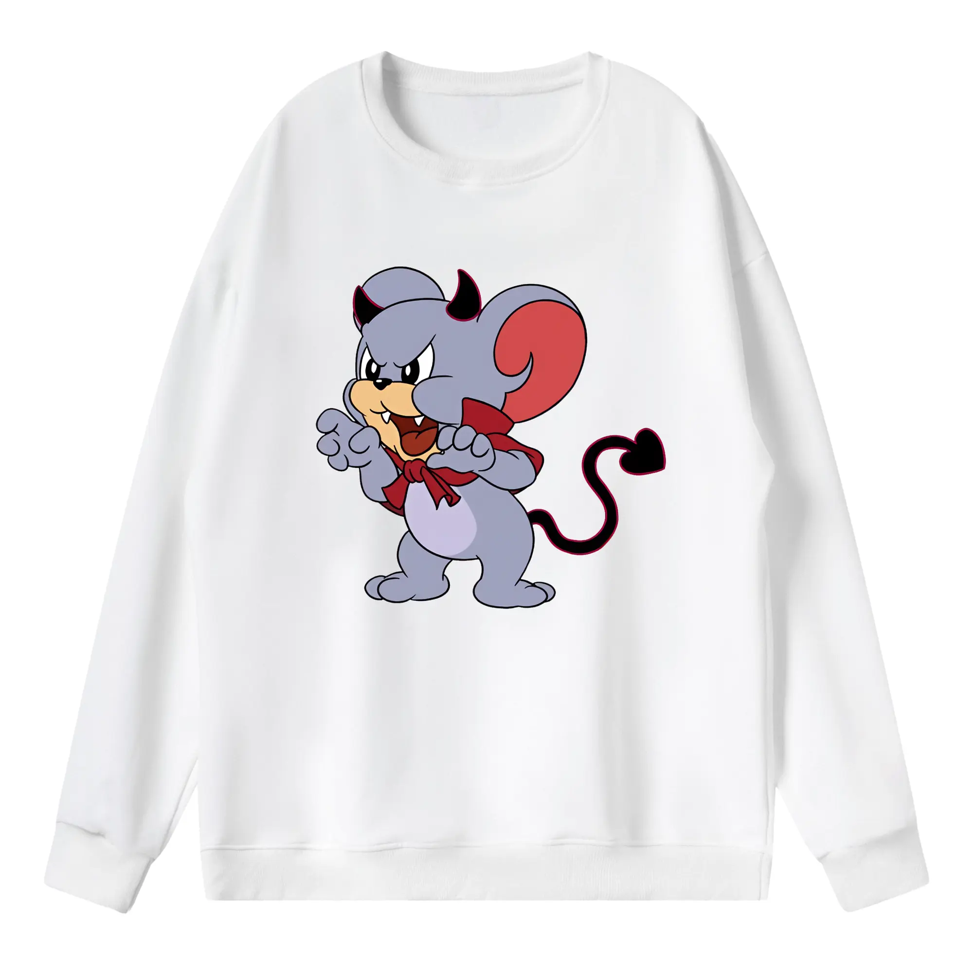 トムとジェリー グッズ タフィー - 薄手 クルーネック スウェット 裏毛260g · ポリエステル 春秋向け カジュアル 男女兼用 · トレーナー デイリー スポーツ 散歩に最適