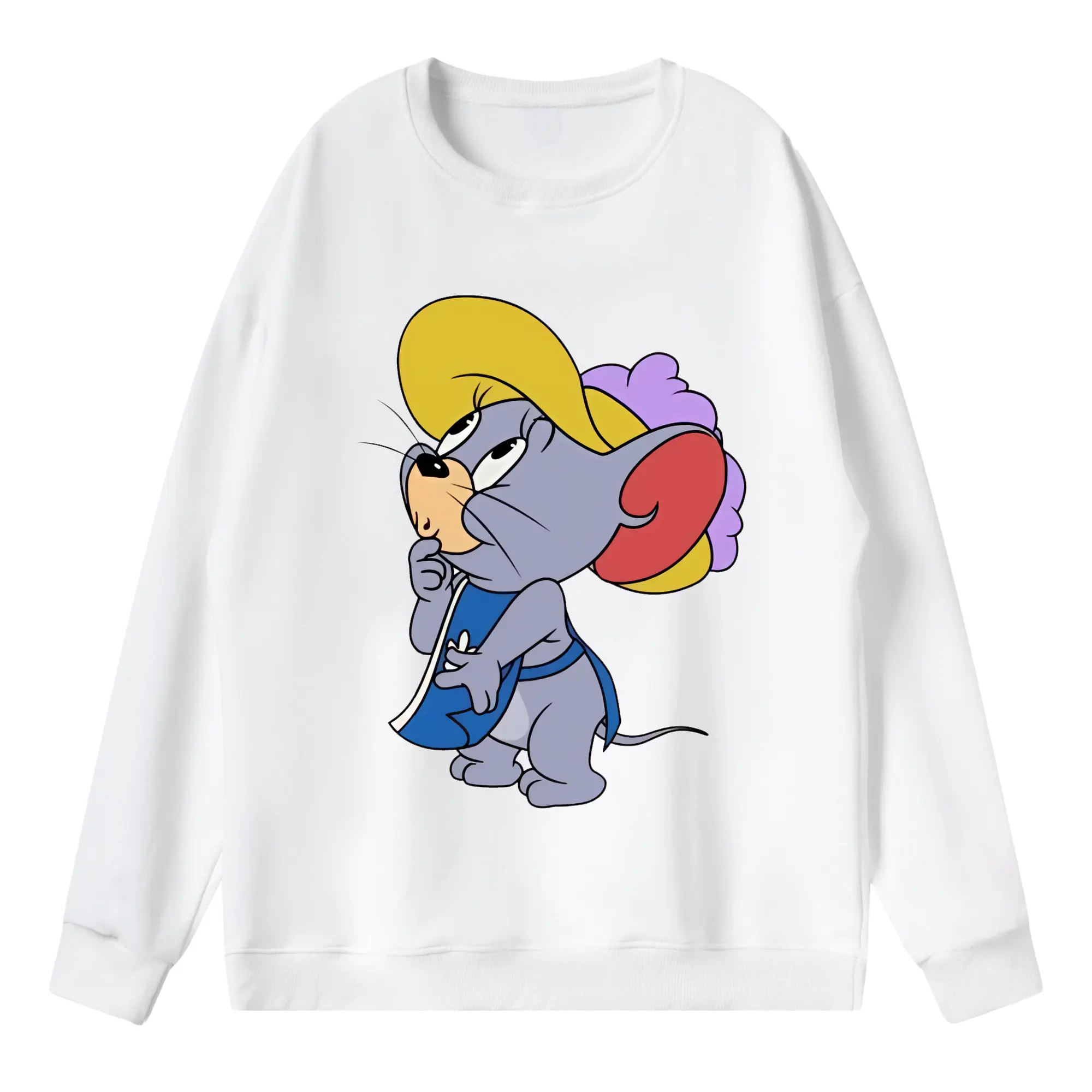 トムとジェリー グッズ タフィー - 薄手 クルーネック スウェット 裏毛260g · ポリエステル 春秋向け カジュアル 男女兼用 · トレーナー デイリー スポーツ 散歩に最適