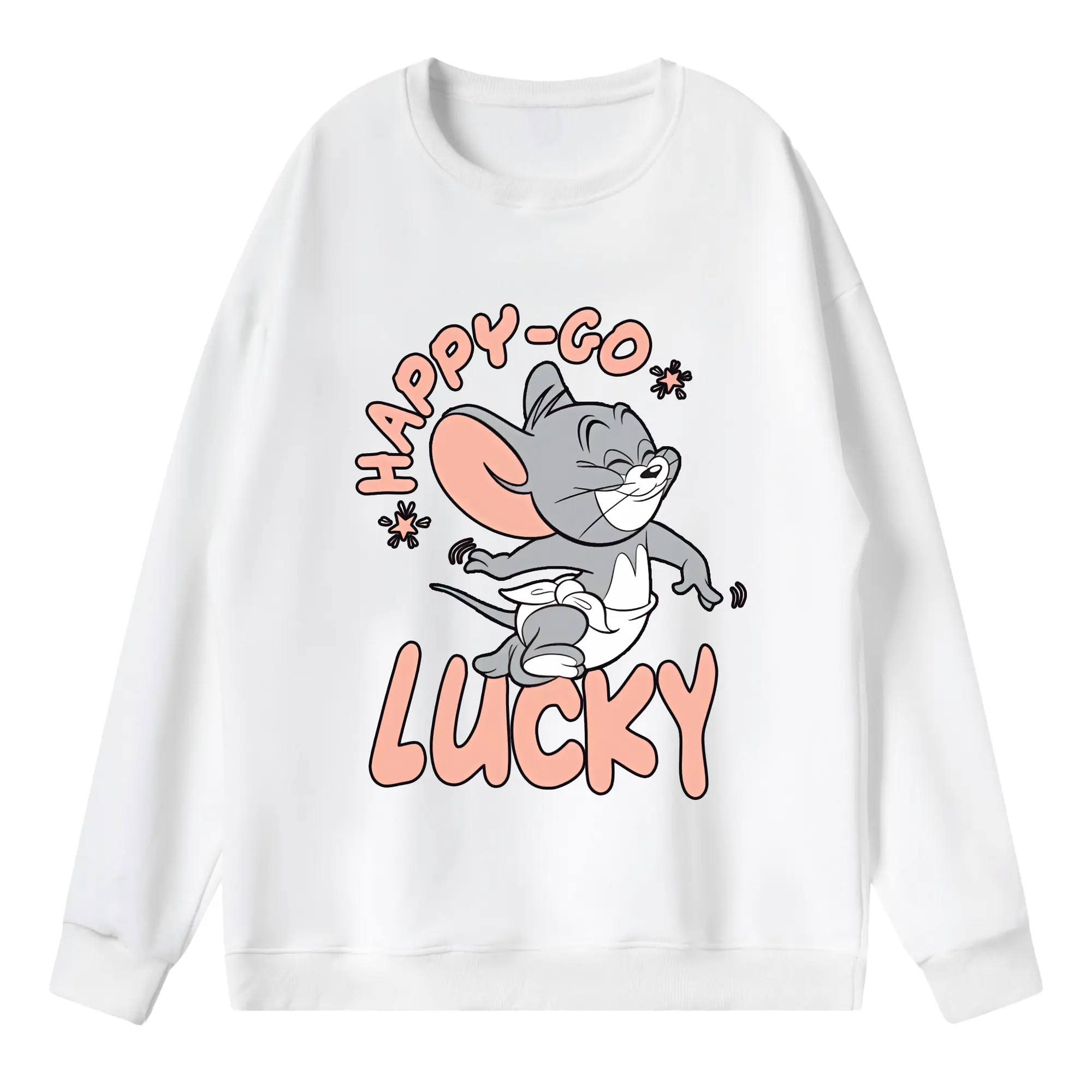 トムとジェリー グッズ タフィー - 薄手 クルーネック スウェット 裏毛260g · ポリエステル 春秋向け カジュアル 男女兼用 · トレーナー デイリー スポーツ 散歩に最適