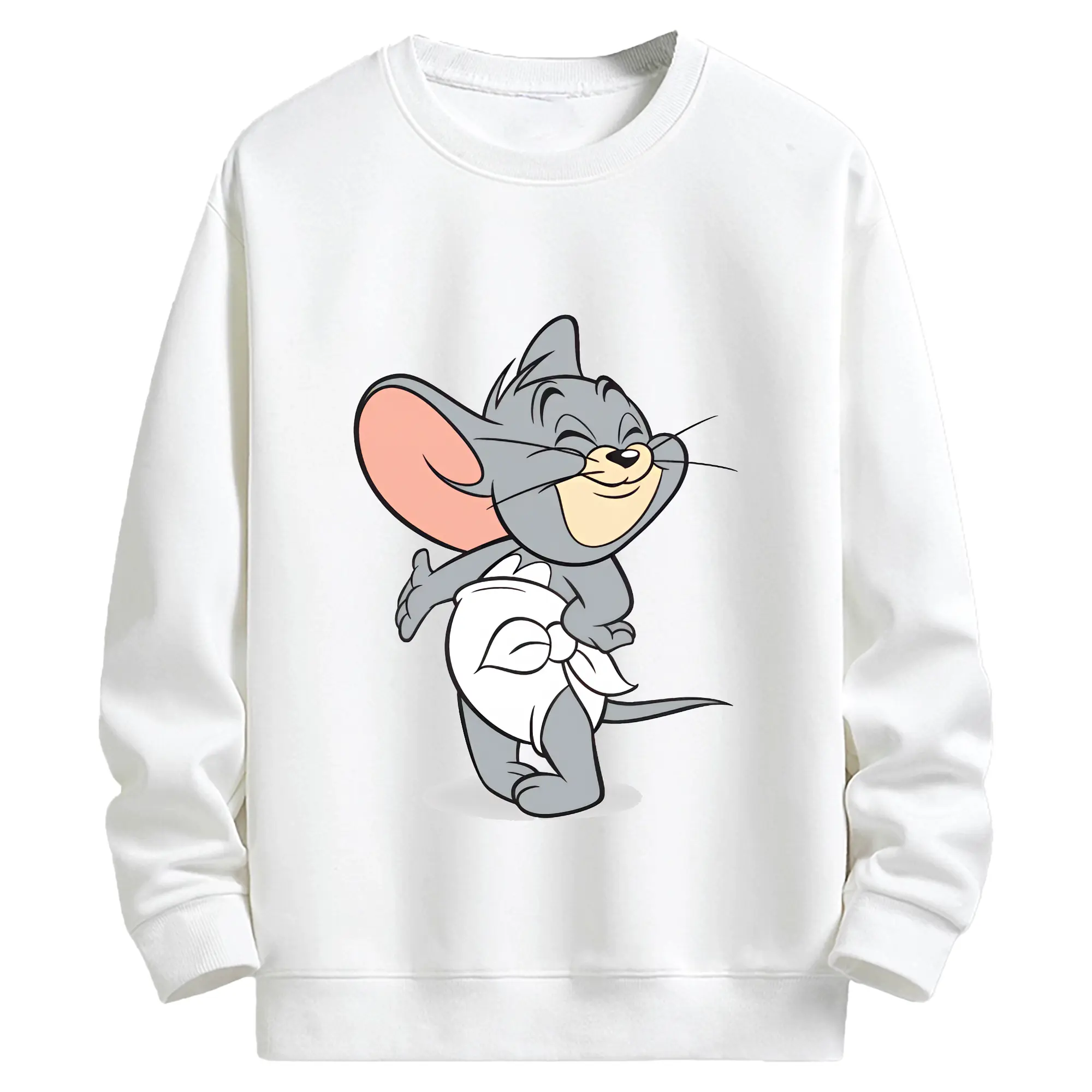 トムとジェリー グッズ タフィー - キッズ クルーネックスウェットシャツ ・ フロントプリント ・ 綿80％ ポリエステル20％ ・ 快適 通学 スポーツ 日常使い お散歩用