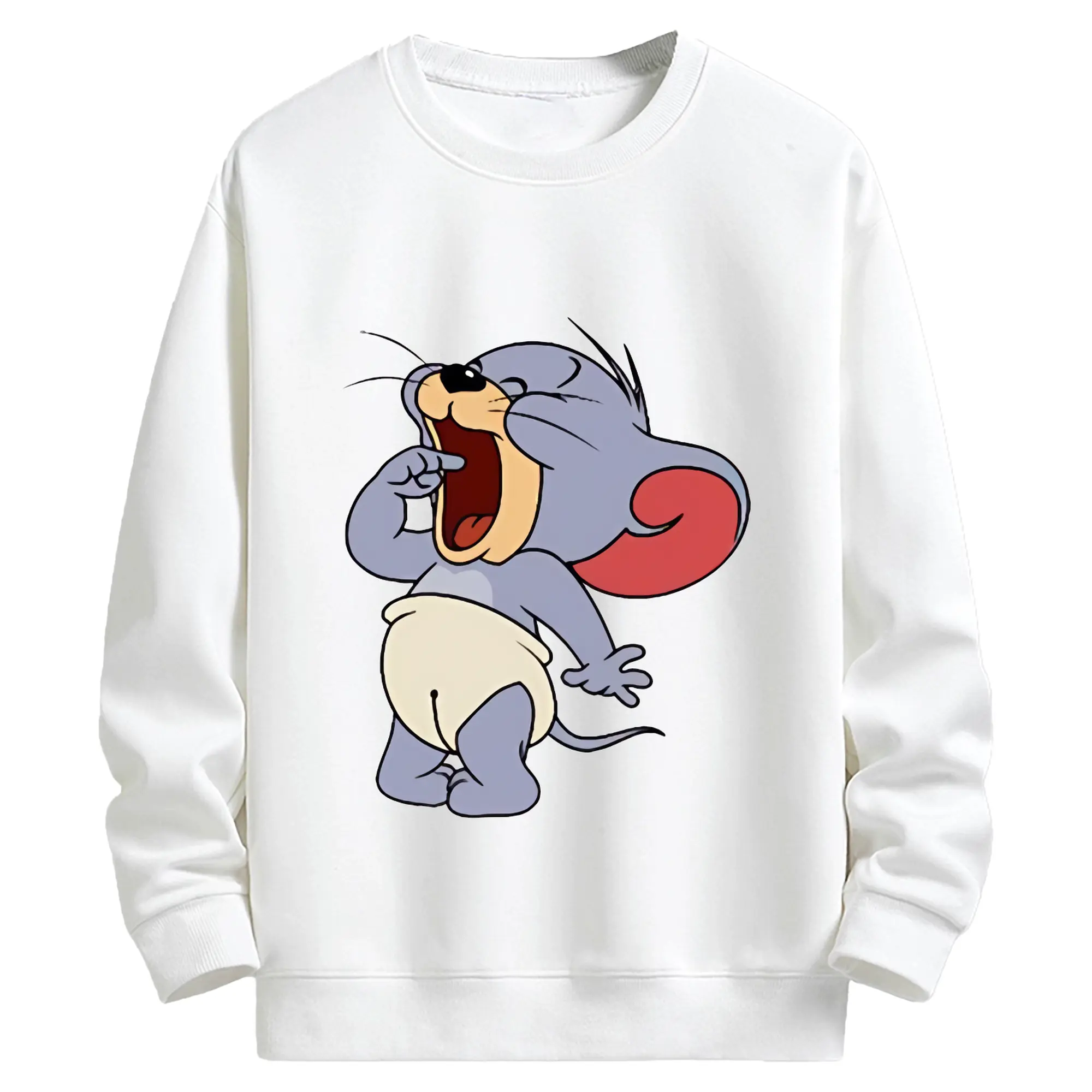 トムとジェリー グッズ タフィー - キッズ クルーネックスウェットシャツ ・ フロントプリント ・ 綿80％ ポリエステル20％ ・ 快適 通学 スポーツ 日常使い お散歩用
