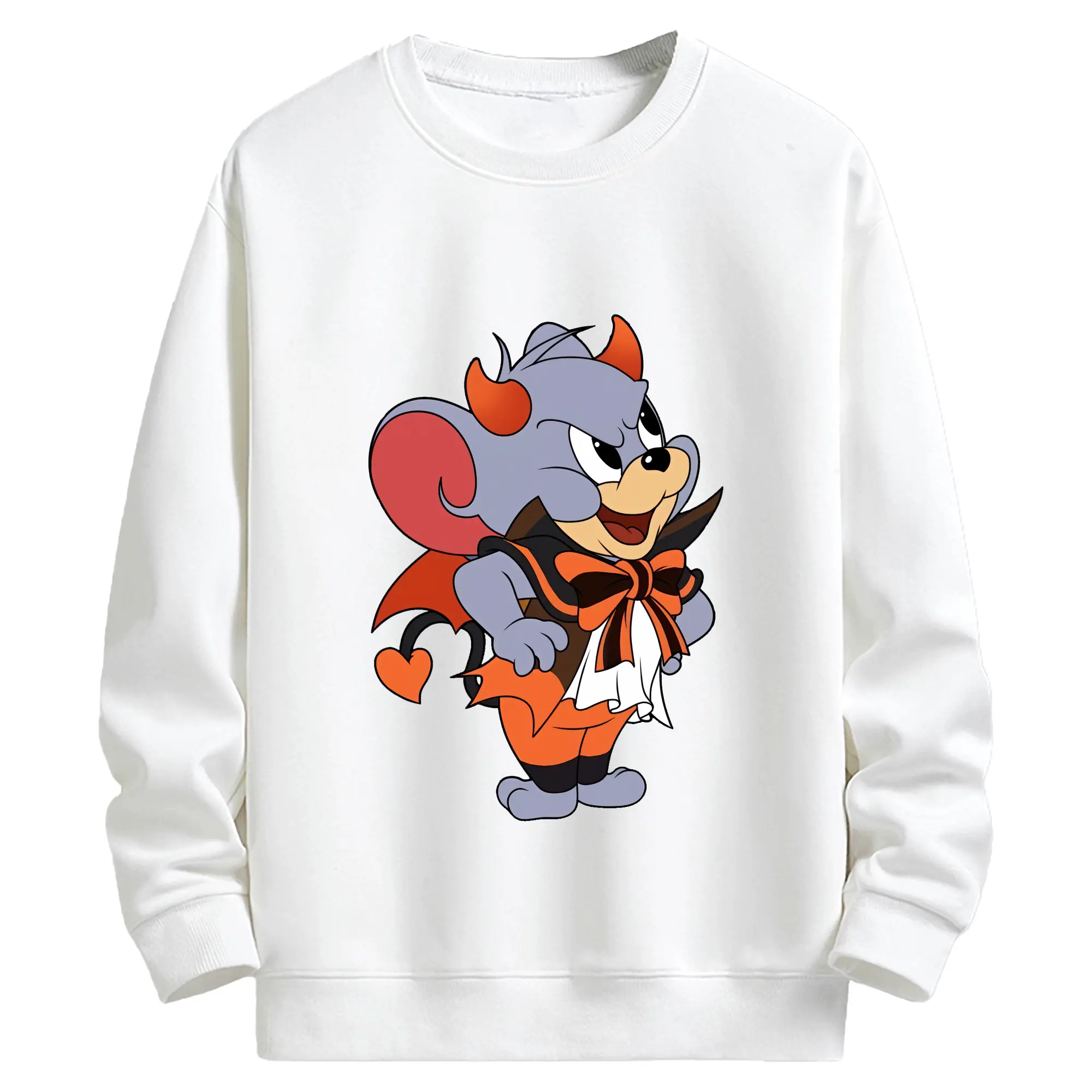 トムとジェリー グッズ タフィー - キッズ クルーネックスウェットシャツ ・ フロントプリント ・ 綿80％ ポリエステル20％ ・ 快適 通学 スポーツ 日常使い お散歩用