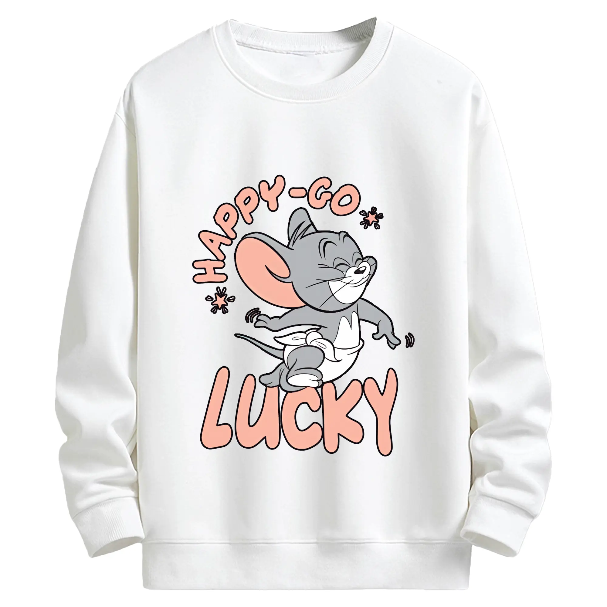 トムとジェリー グッズ タフィー - キッズ クルーネックスウェットシャツ ・ フロントプリント ・ 綿80％ ポリエステル20％ ・ 快適 通学 スポーツ 日常使い お散歩用