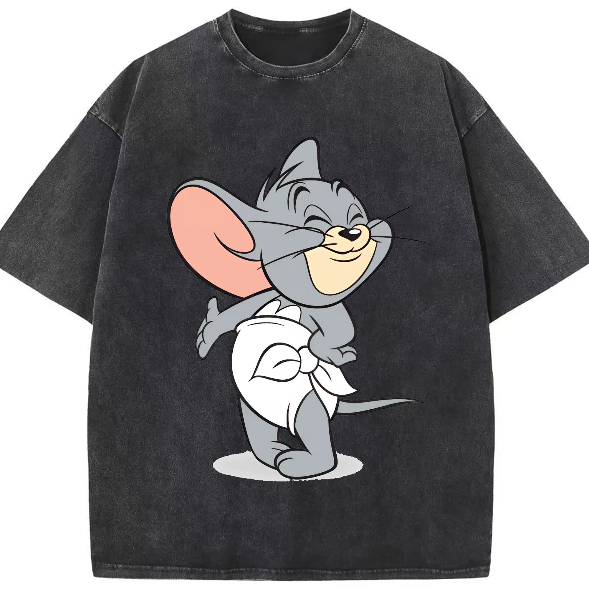 トムとジェリー グッズ タフィー - 綿100％ ヴィンテージ風 半袖Tシャツ ・ フロントプリント ・ 柔らか肌触り ・ 通気性 快適 ・ スポーツ カジュアル 外出用