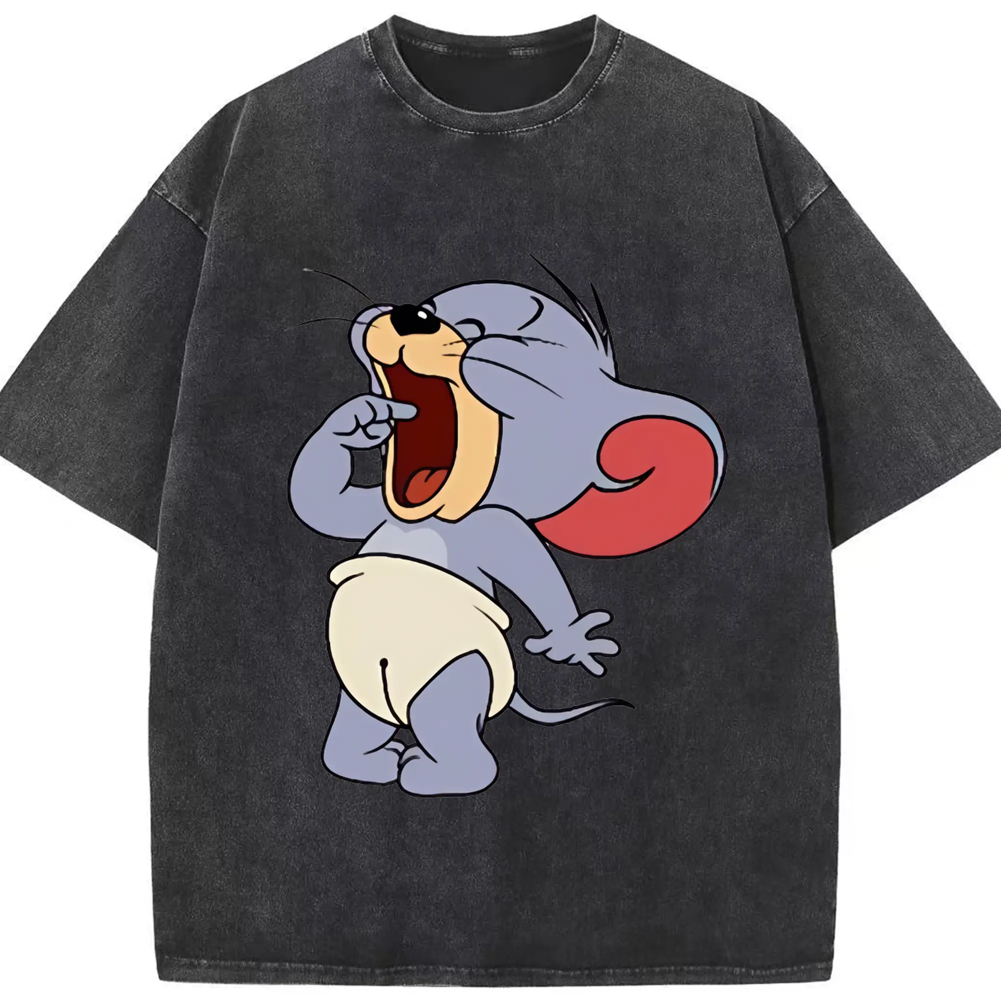 トムとジェリー グッズ タフィー - 綿100％ ヴィンテージ風 半袖Tシャツ ・ フロントプリント ・ 柔らか肌触り ・ 通気性 快適 ・ スポーツ カジュアル 外出用