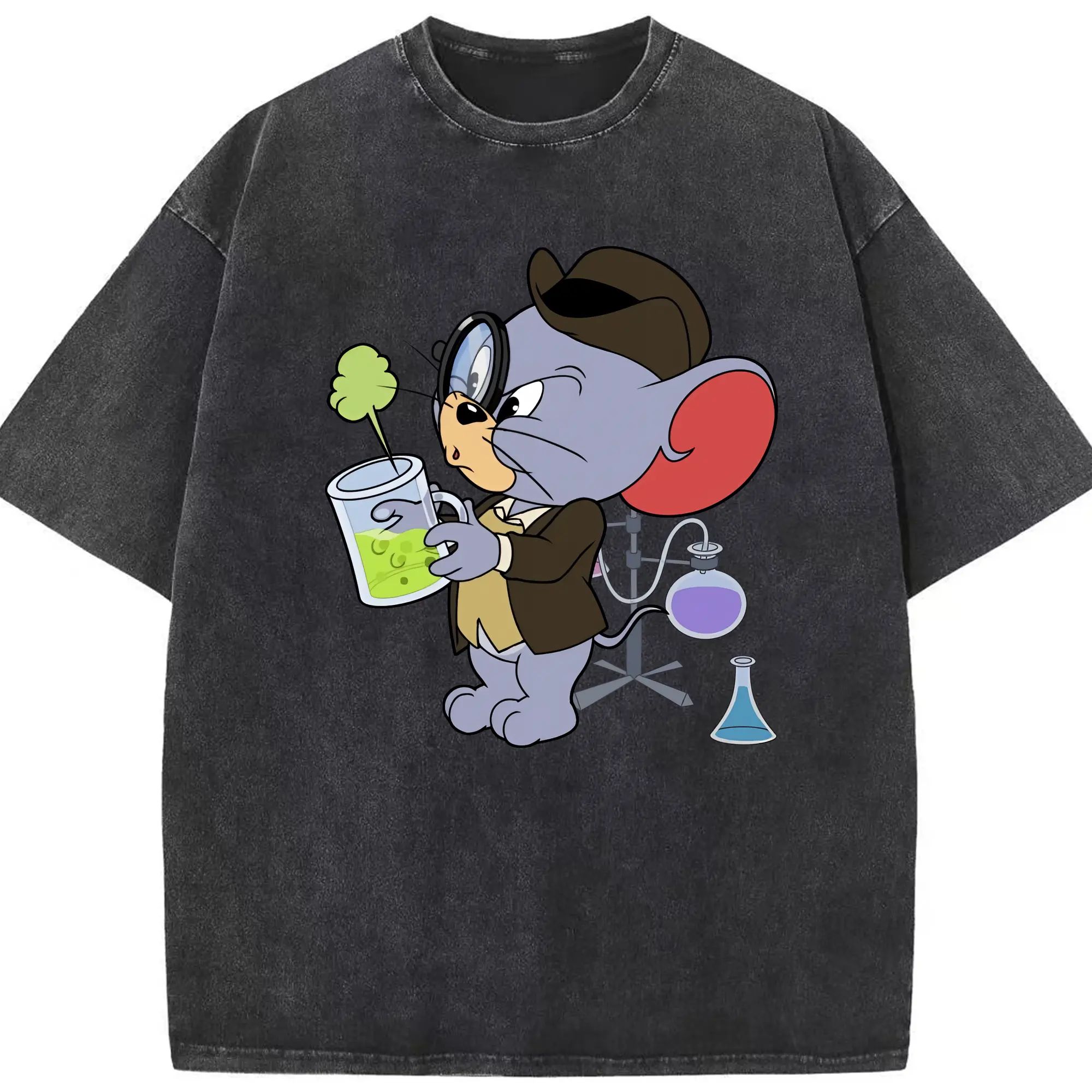 トムとジェリー グッズ タフィー - 綿100％ ヴィンテージ風 半袖Tシャツ ・ フロントプリント ・ 柔らか肌触り ・ 通気性 快適 ・ スポーツ カジュアル 外出用