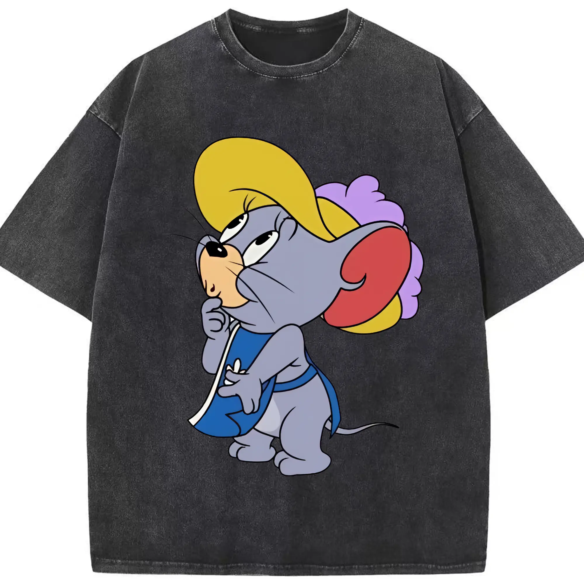 トムとジェリー グッズ タフィー - 綿100％ ヴィンテージ風 半袖Tシャツ ・ フロントプリント ・ 柔らか肌触り ・ 通気性 快適 ・ スポーツ カジュアル 外出用