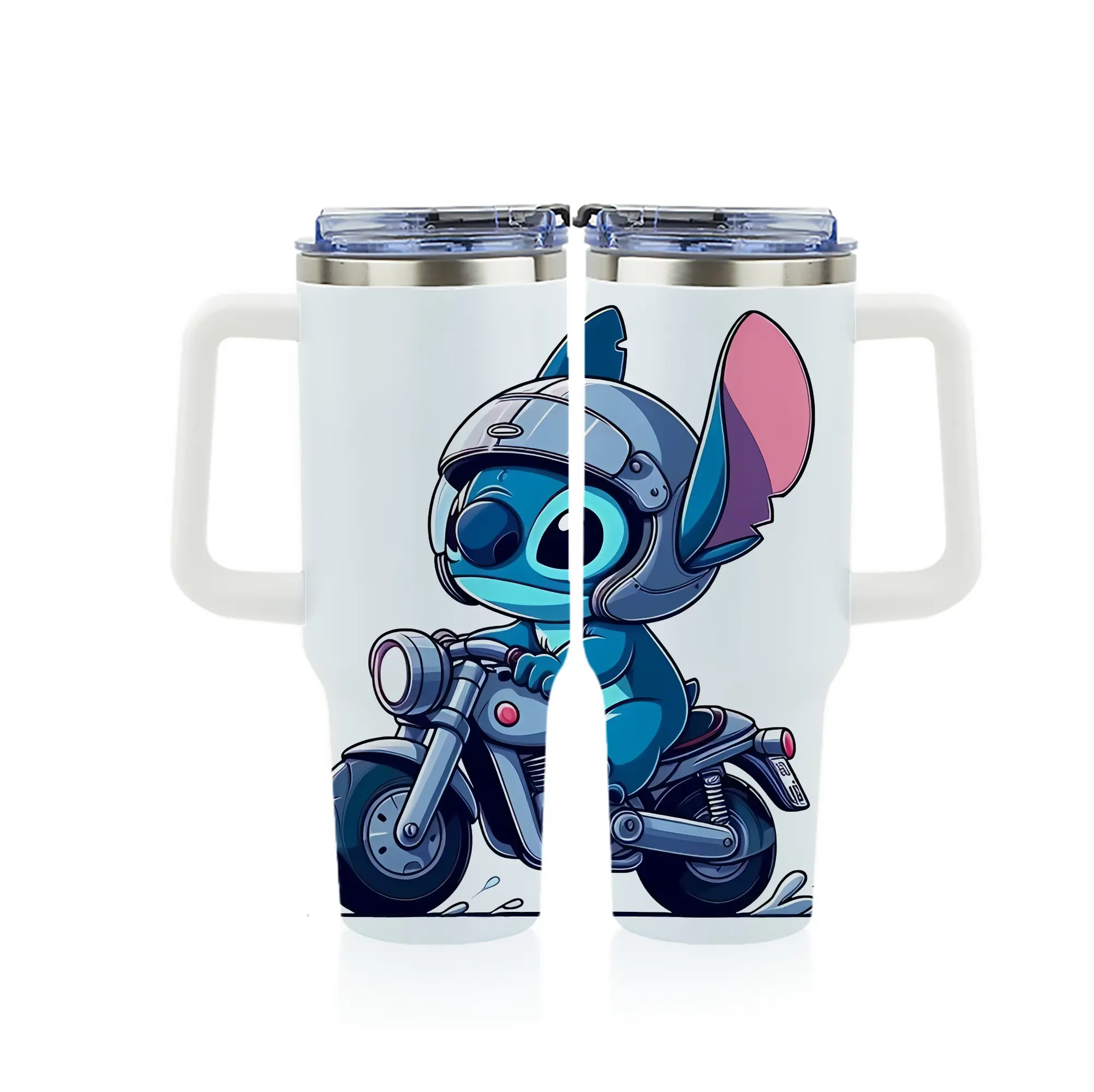 リロ＆スティッチ グッズ スティッチ - 1200mL フルプリント車用タンブラー ・ 304ステンレス 内側 ・ 201ステンレス 外側 ・ 保温 保冷 ・ 通勤 ドライブ アウトドア用