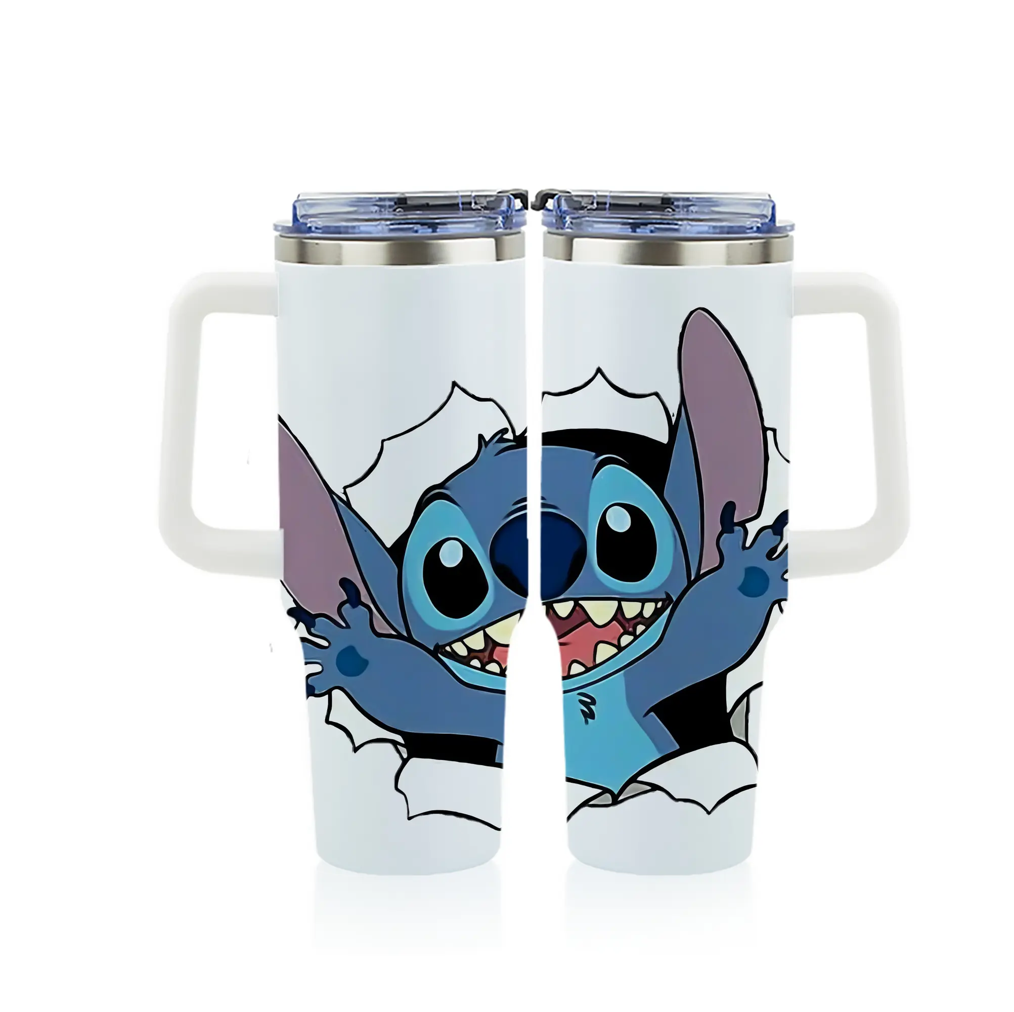 リロ＆スティッチ グッズ スティッチ - 1200mL フルプリント車用タンブラー ・ 304ステンレス 内側 ・ 201ステンレス 外側 ・ 保温 保冷 ・ 通勤 ドライブ アウトドア用