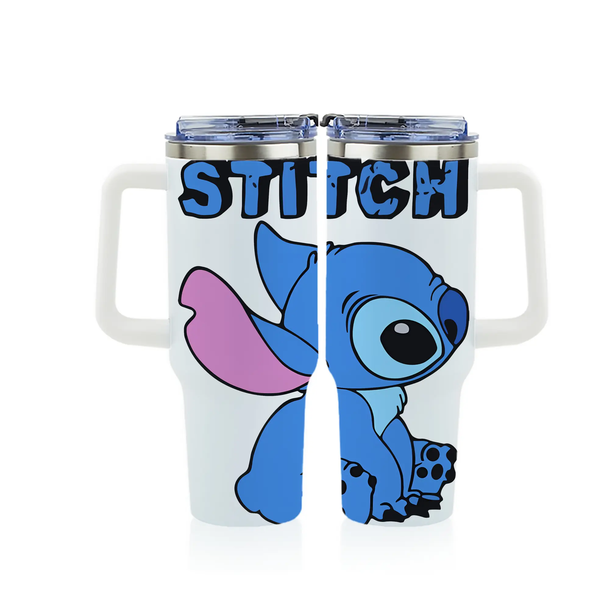 リロ＆スティッチ グッズ スティッチ - 1200mL フルプリント車用タンブラー ・ 304ステンレス 内側 ・ 201ステンレス 外側 ・ 保温 保冷 ・ 通勤 ドライブ アウトドア用
