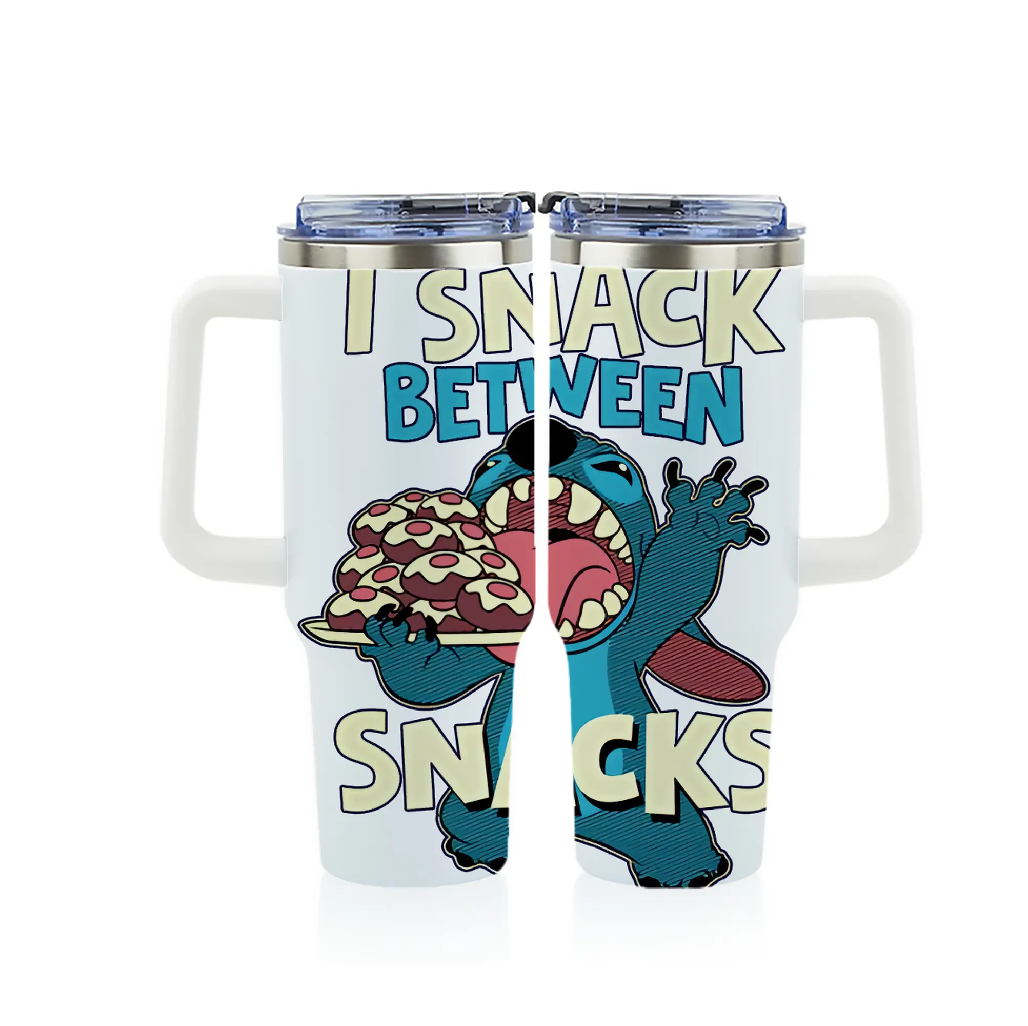 リロ＆スティッチ グッズ スティッチ - 1200mL フルプリント車用タンブラー ・ 304ステンレス 内側 ・ 201ステンレス 外側 ・ 保温 保冷 ・ 通勤 ドライブ アウトドア用