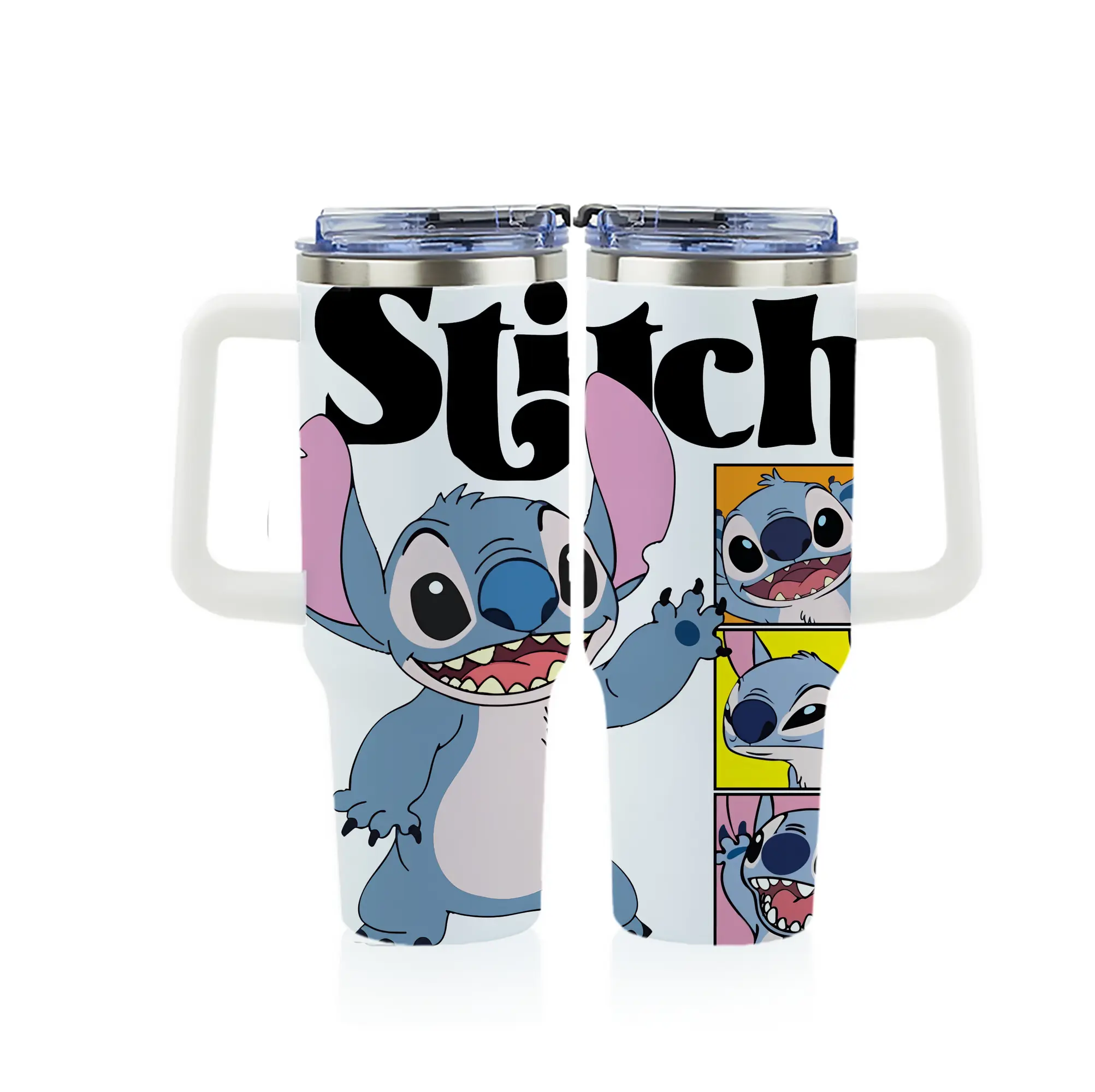 リロ＆スティッチ グッズ スティッチ - 1200mL フルプリント車用タンブラー ・ 304ステンレス 内側 ・ 201ステンレス 外側 ・ 保温 保冷 ・ 通勤 ドライブ アウトドア用