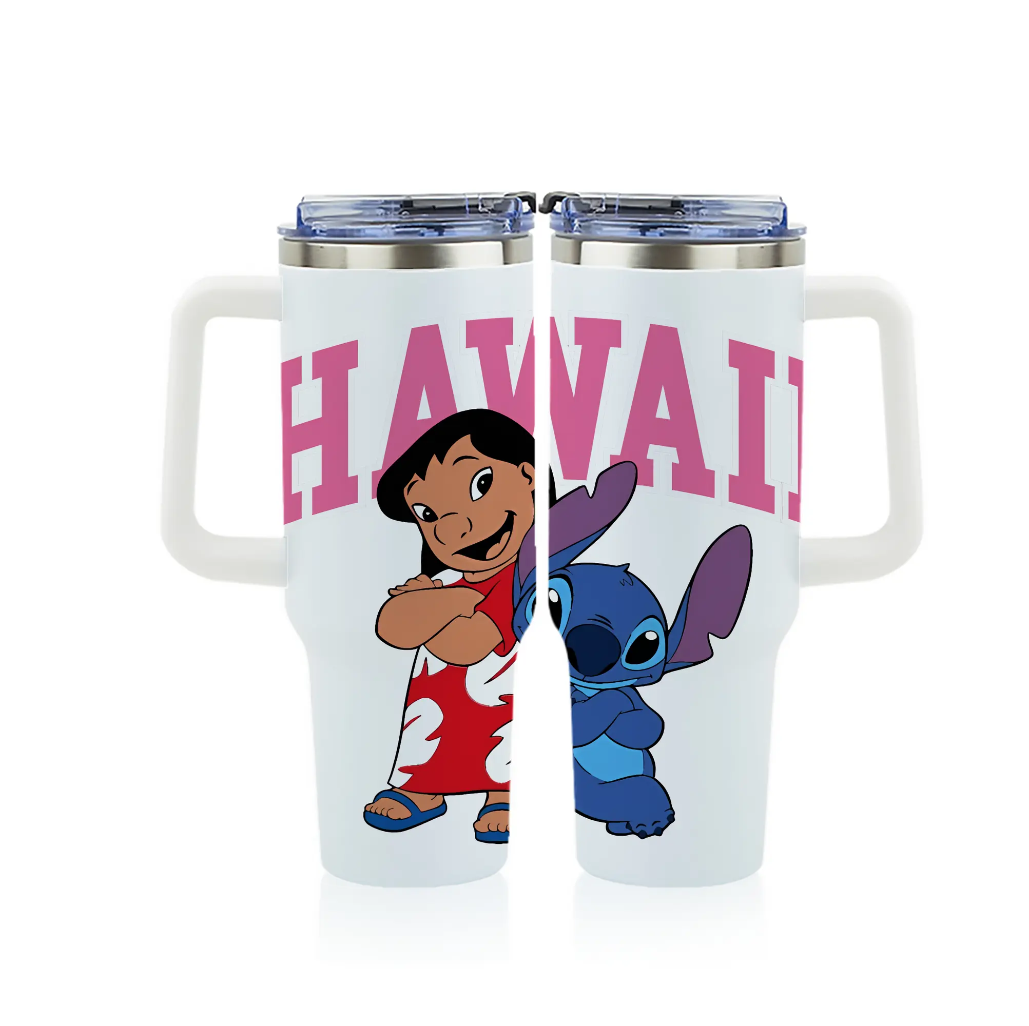 リロ＆スティッチ グッズ スティッチ - 1200mL フルプリント車用タンブラー ・ 304ステンレス 内側 ・ 201ステンレス 外側 ・ 保温 保冷 ・ 通勤 ドライブ アウトドア用