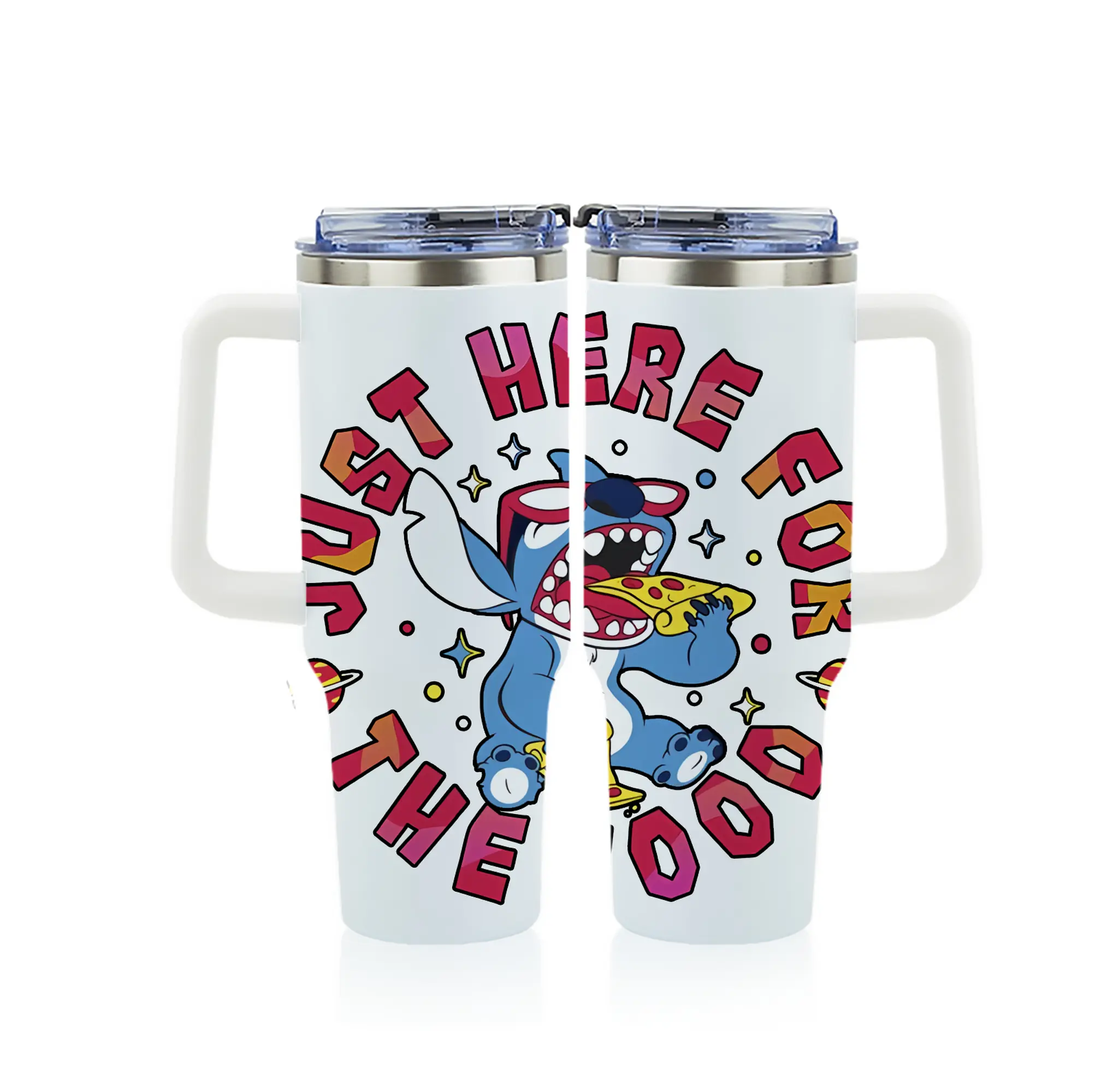 リロ＆スティッチ グッズ スティッチ - 1200mL フルプリント車用タンブラー ・ 304ステンレス 内側 ・ 201ステンレス 外側 ・ 保温 保冷 ・ 通勤 ドライブ アウトドア用