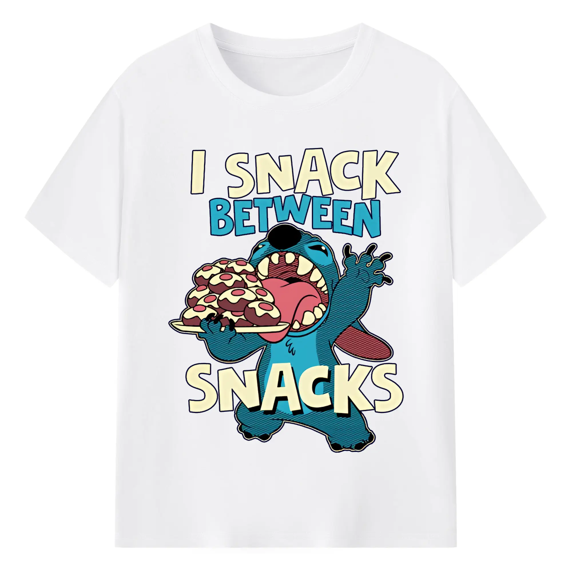 リロ＆スティッチ グッズ スティッチ - 綿100％ 半袖Tシャツ ・ フロントプリント ・ 快適 通気性 ・ 日常使い 散歩 スポーツ用