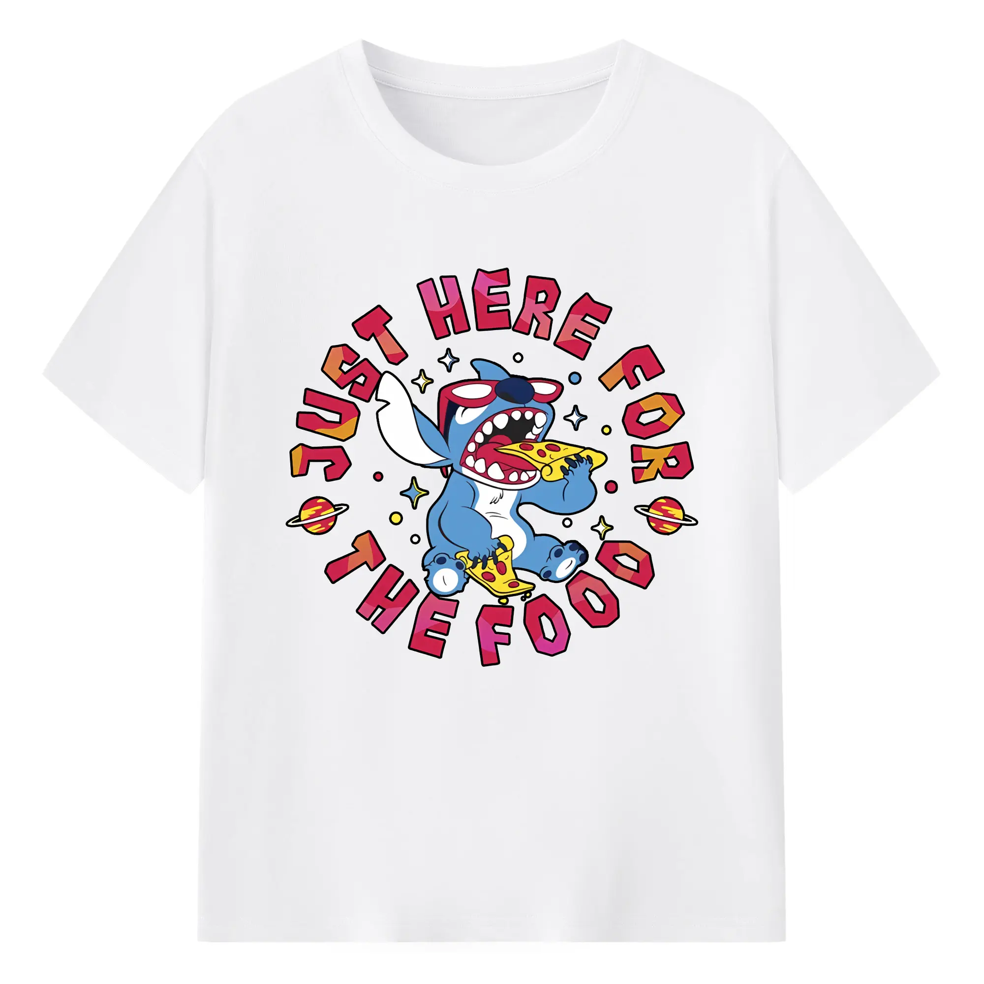 リロ＆スティッチ グッズ スティッチ - 綿100％ 半袖Tシャツ ・ フロントプリント ・ 快適 通気性 ・ 日常使い 散歩 スポーツ用