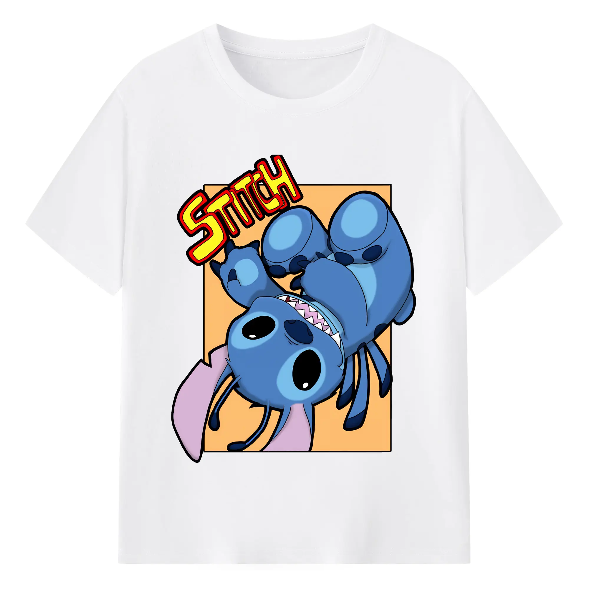 リロ＆スティッチ グッズ スティッチ - 綿100％ 半袖Tシャツ ・ フロントプリント ・ 快適 通気性 ・ 日常使い 散歩 スポーツ用