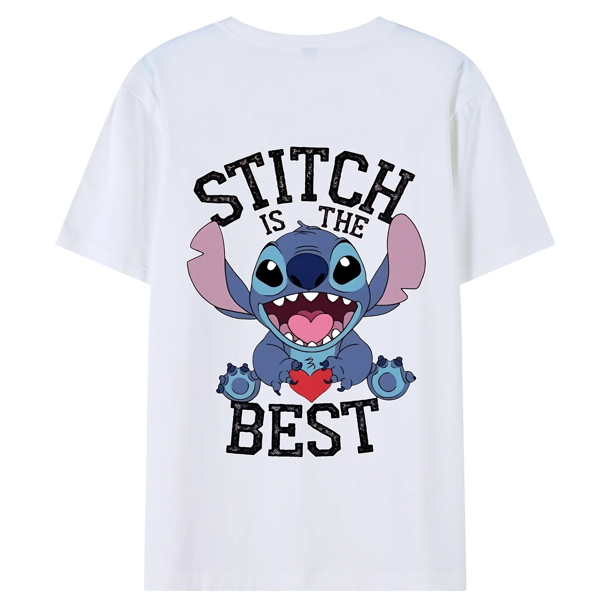 リロ＆スティッチ グッズ スティッチ - 綿100％ 半袖Tシャツ ・ バックプリント ・ 快適 通気性 ・ 日常使い 散歩 スポーツ用