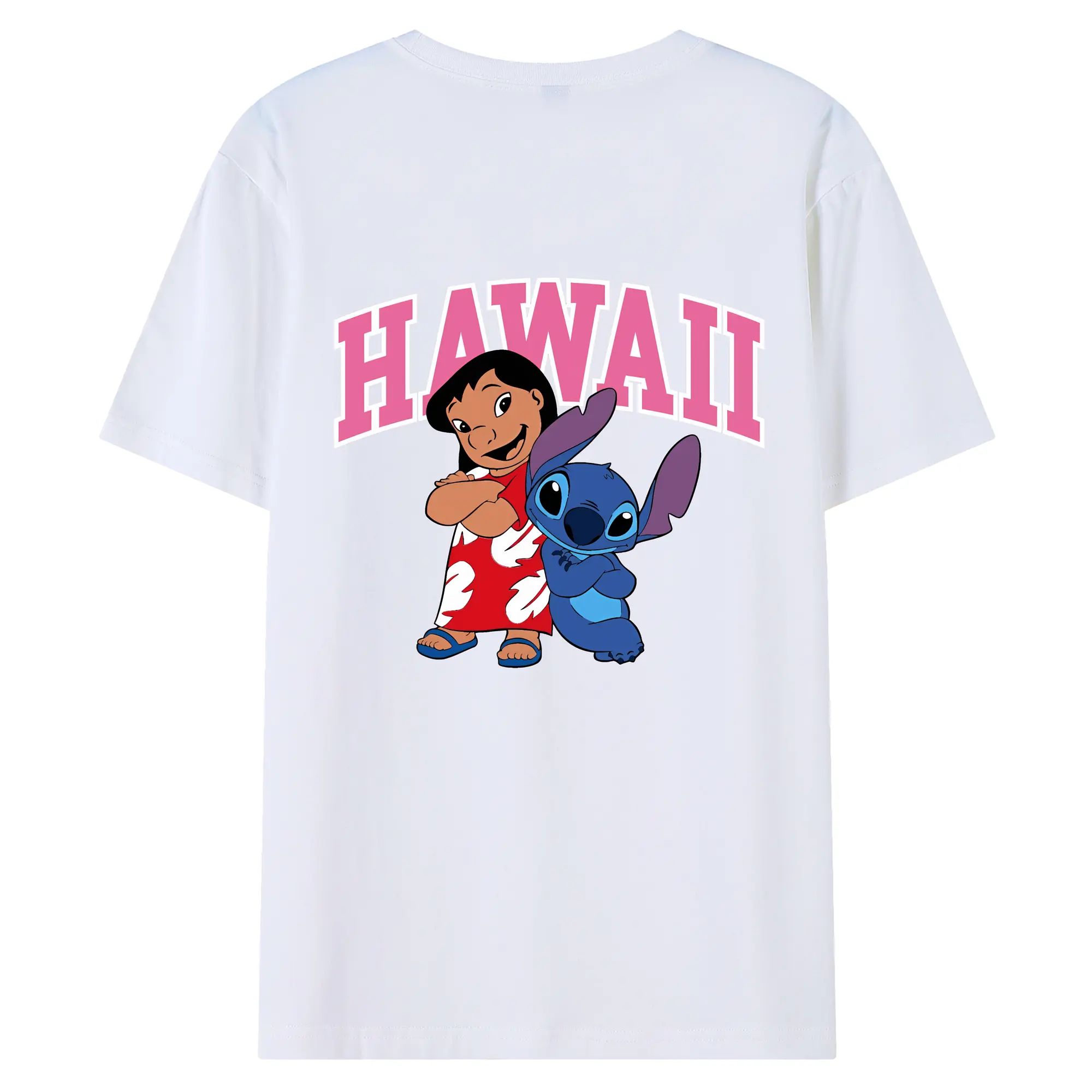 リロ＆スティッチ グッズ スティッチ - 綿100％ 半袖Tシャツ ・ バックプリント ・ 快適 通気性 ・ 日常使い 散歩 スポーツ用