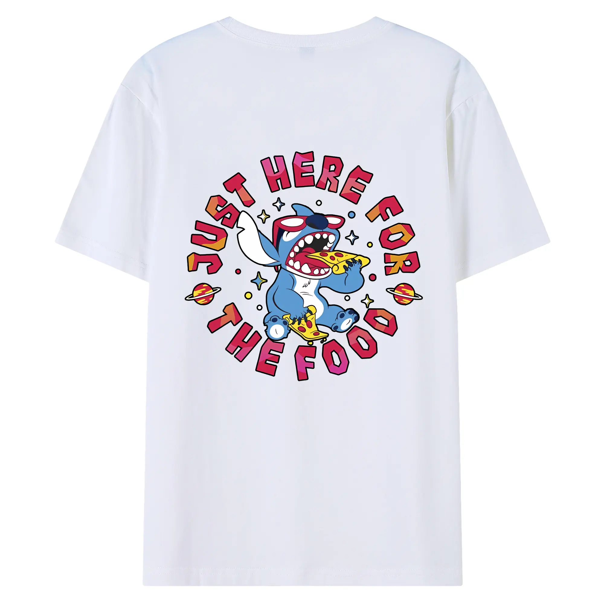 リロ＆スティッチ グッズ スティッチ - 綿100％ 半袖Tシャツ ・ バックプリント ・ 快適 通気性 ・ 日常使い 散歩 スポーツ用