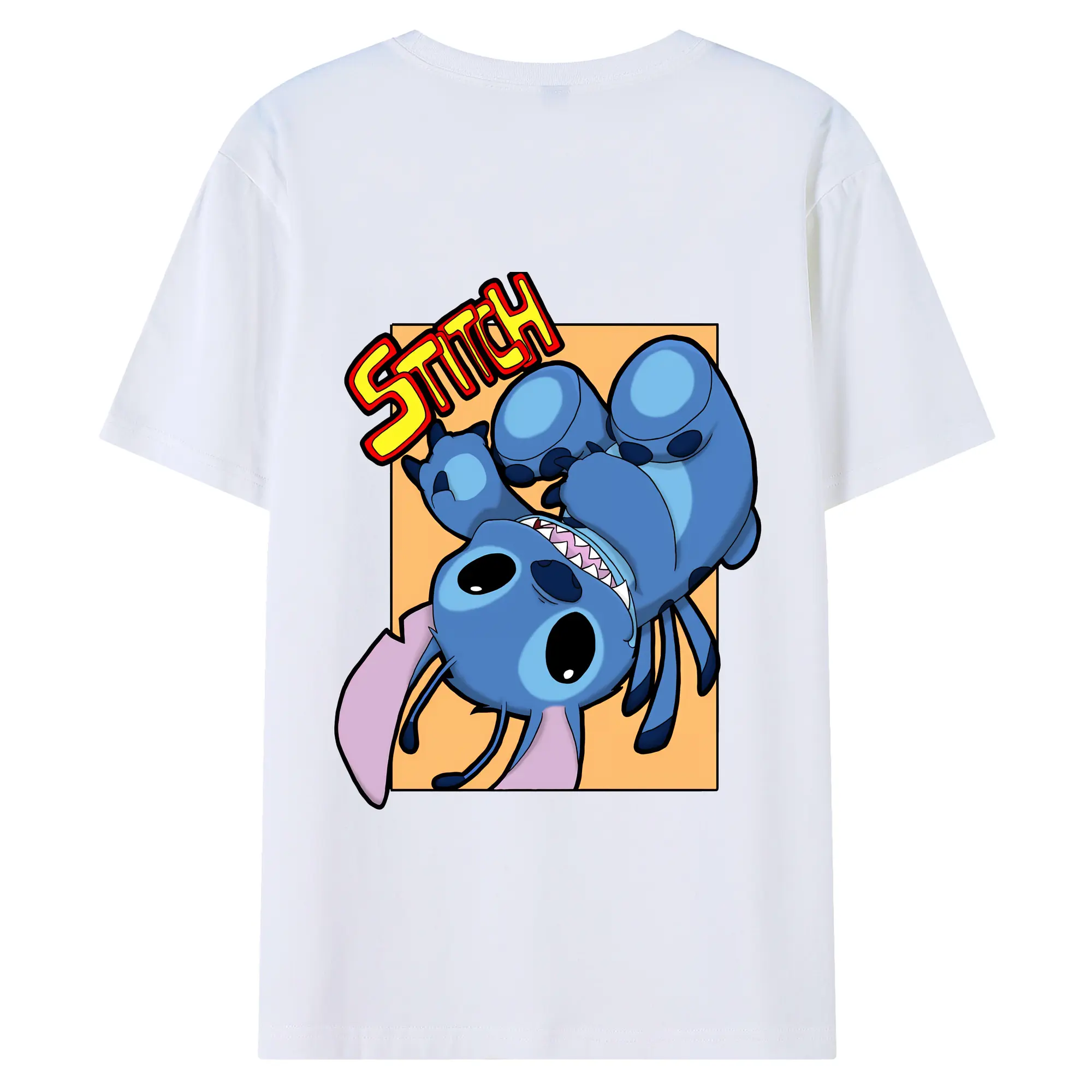 リロ＆スティッチ グッズ スティッチ - 綿100％ 半袖Tシャツ ・ バックプリント ・ 快適 通気性 ・ 日常使い 散歩 スポーツ用