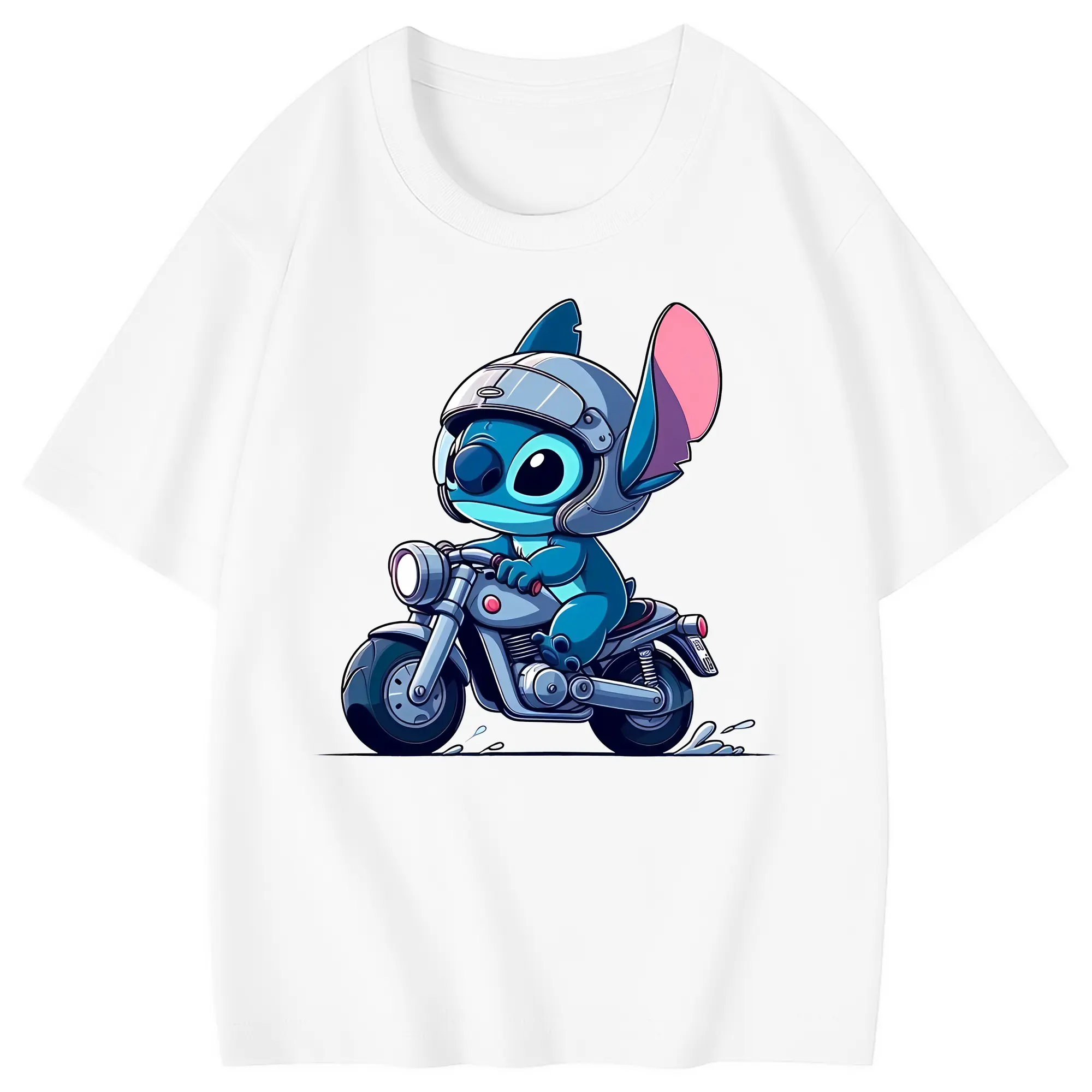 リロ＆スティッチ グッズ スティッチ - 綿100％ キッズTシャツ ・ フロントプリント ・ 快適 通気性 ・ スポーツ カジュアル 散歩用