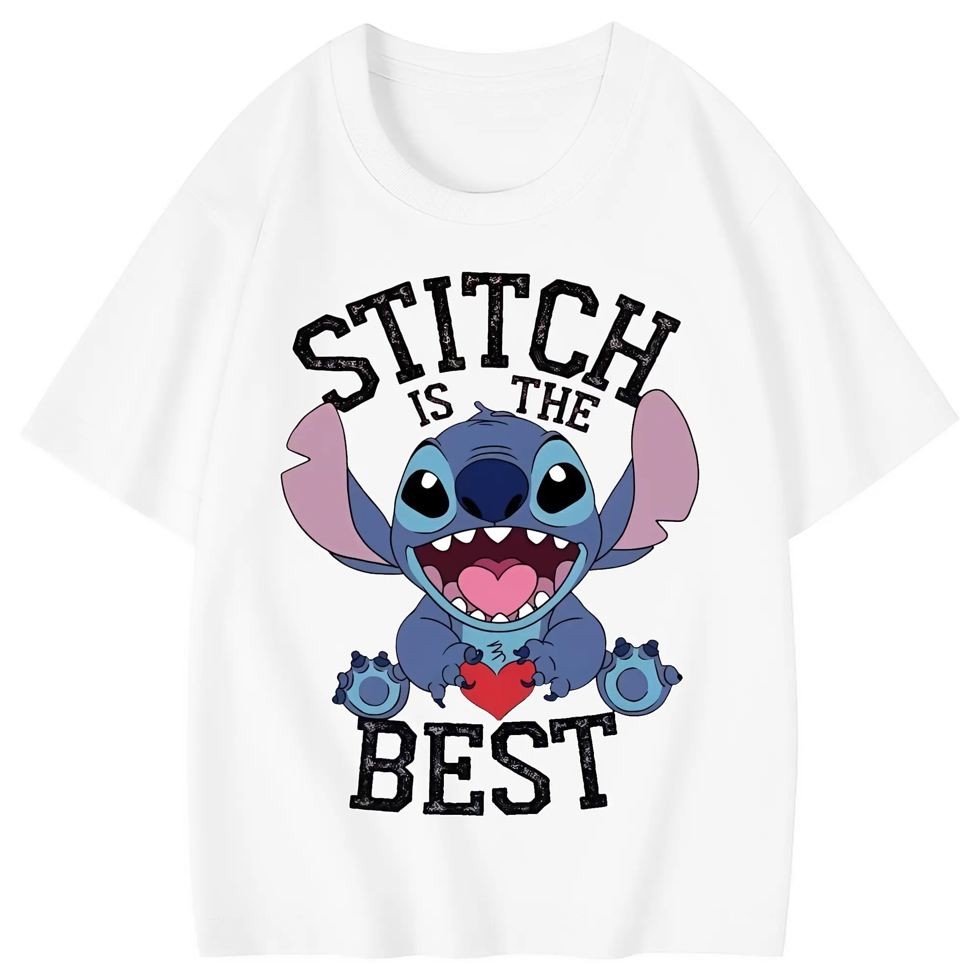 リロ＆スティッチ グッズ スティッチ - 綿100％ キッズTシャツ ・ フロントプリント ・ 快適 通気性 ・ スポーツ カジュアル 散歩用