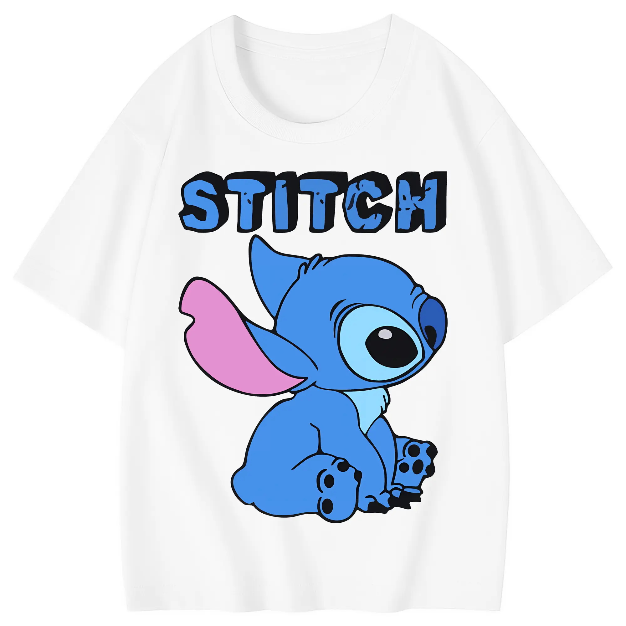 リロ＆スティッチ グッズ スティッチ - 綿100％ キッズTシャツ ・ フロントプリント ・ 快適 通気性 ・ スポーツ カジュアル 散歩用