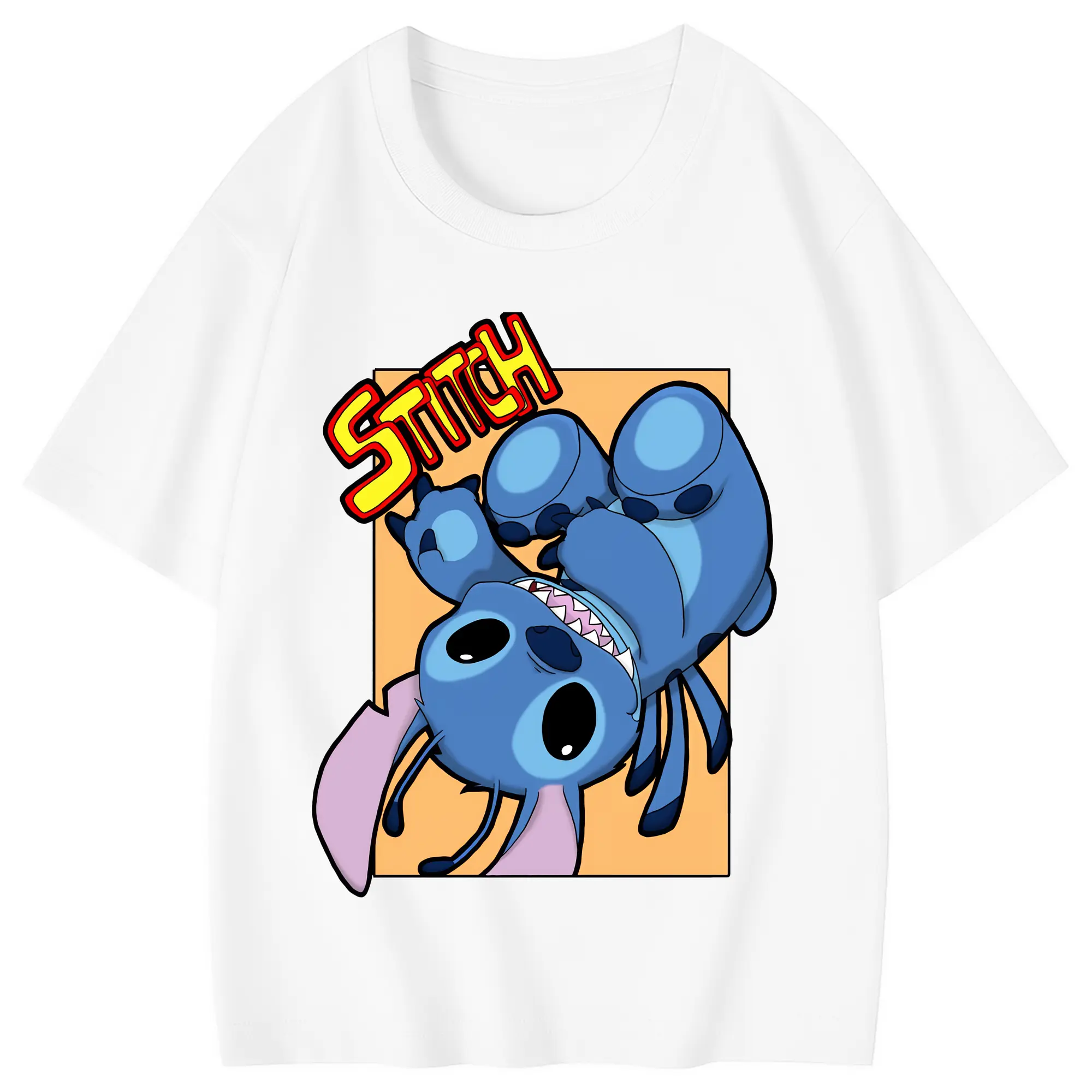 リロ＆スティッチ グッズ スティッチ - 綿100％ キッズTシャツ ・ フロントプリント ・ 快適 通気性 ・ スポーツ カジュアル 散歩用