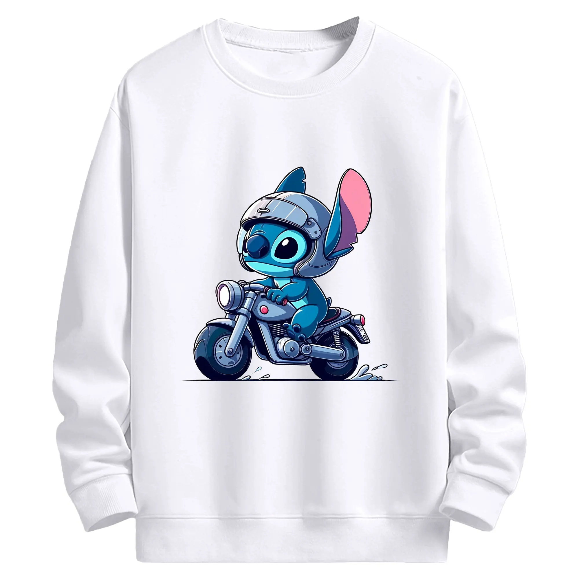 リロ＆スティッチ グッズ スティッチ - 高品質 クルーネック スウェット ・ コットン59％ ポリエステル41％ ・ ユニセックス 長袖 トレーナー ・ カジュアル デイリー スポーツ 散歩用