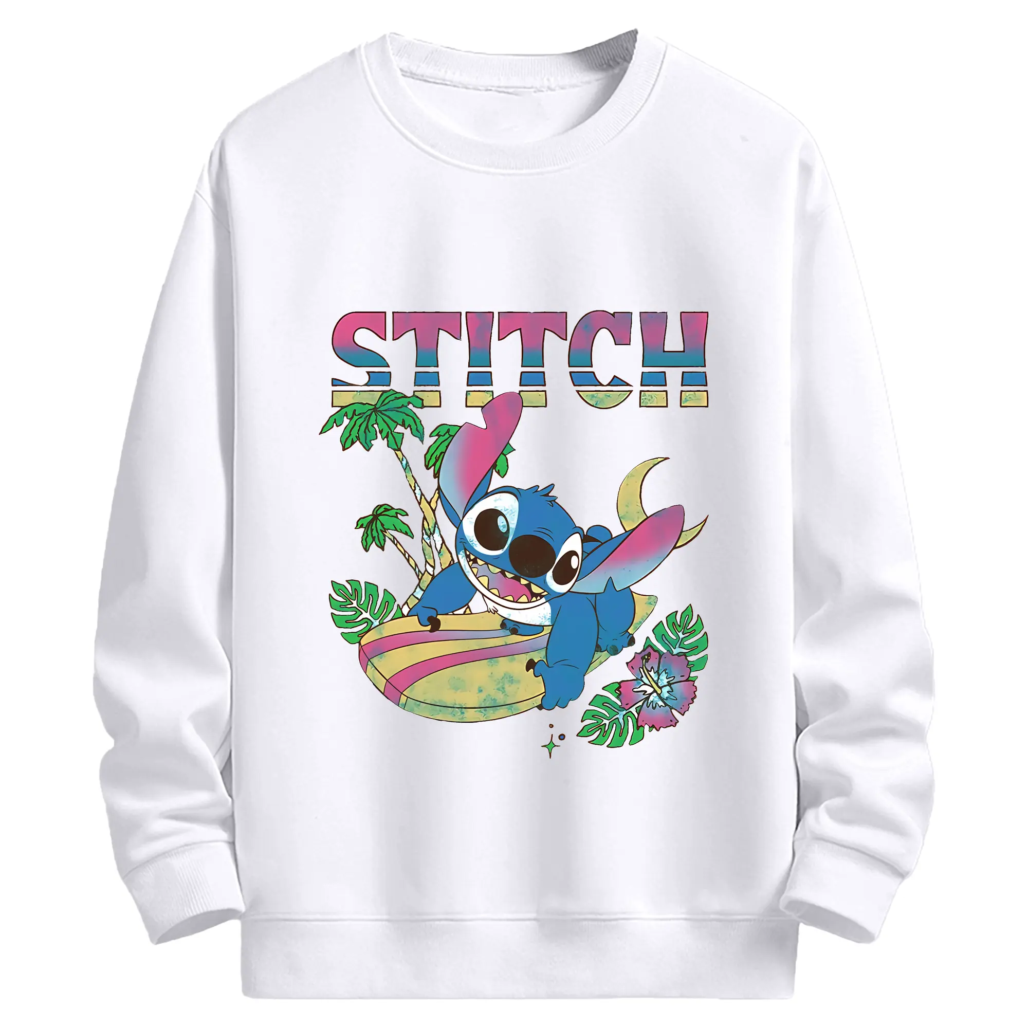 リロ＆スティッチ グッズ スティッチ - 高品質 クルーネック スウェット ・ コットン59％ ポリエステル41％ ・ ユニセックス 長袖 トレーナー ・ カジュアル デイリー スポーツ 散歩用