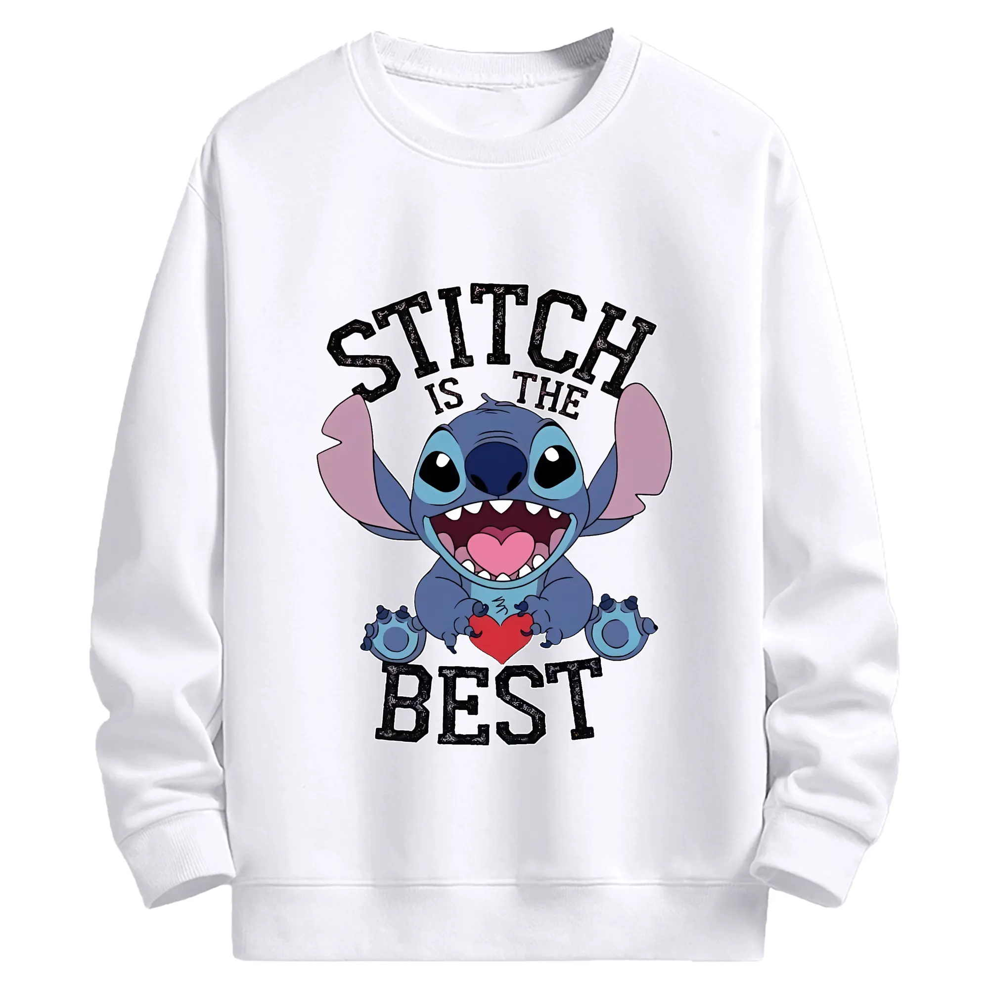 リロ＆スティッチ グッズ スティッチ - 高品質 クルーネック スウェット ・ コットン59％ ポリエステル41％ ・ ユニセックス 長袖 トレーナー ・ カジュアル デイリー スポーツ 散歩用