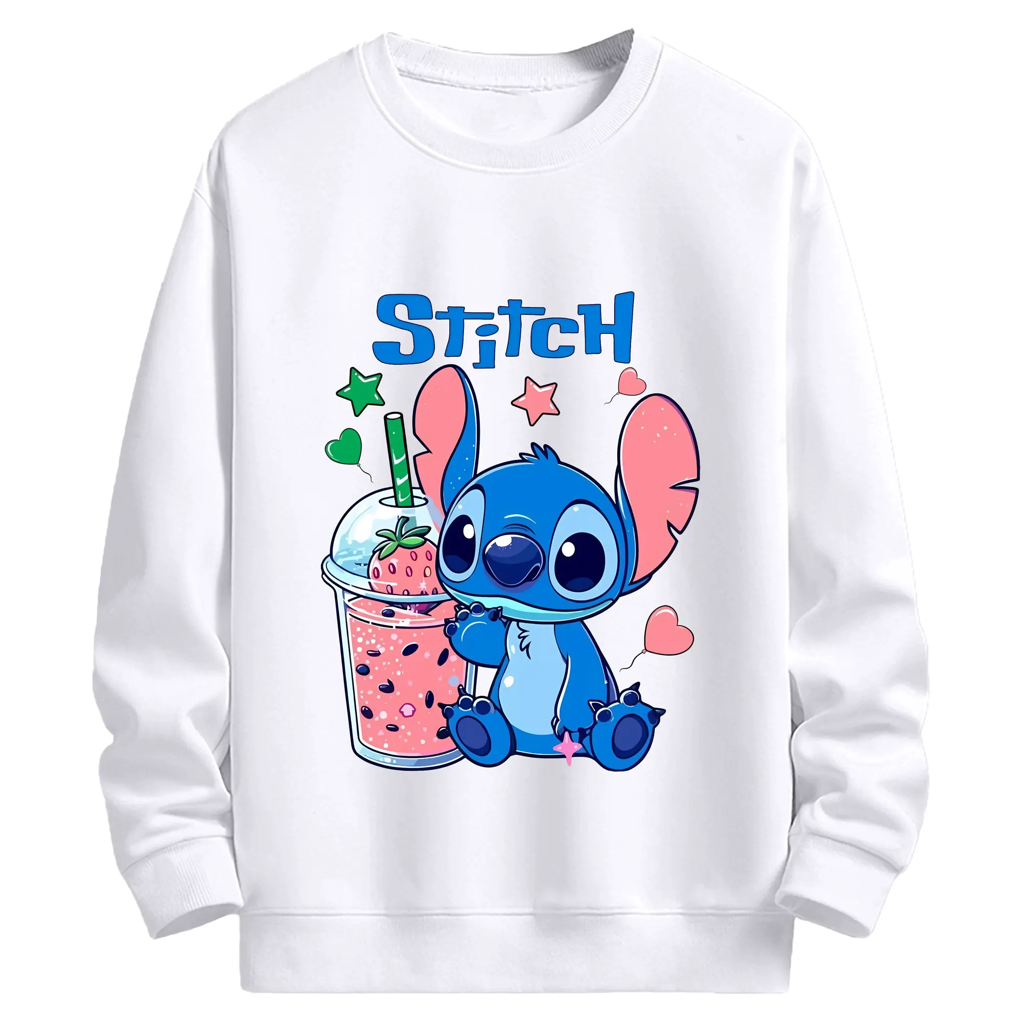リロ＆スティッチ グッズ スティッチ - 高品質 クルーネック スウェット ・ コットン59％ ポリエステル41％ ・ ユニセックス 長袖 トレーナー ・ カジュアル デイリー スポーツ 散歩用