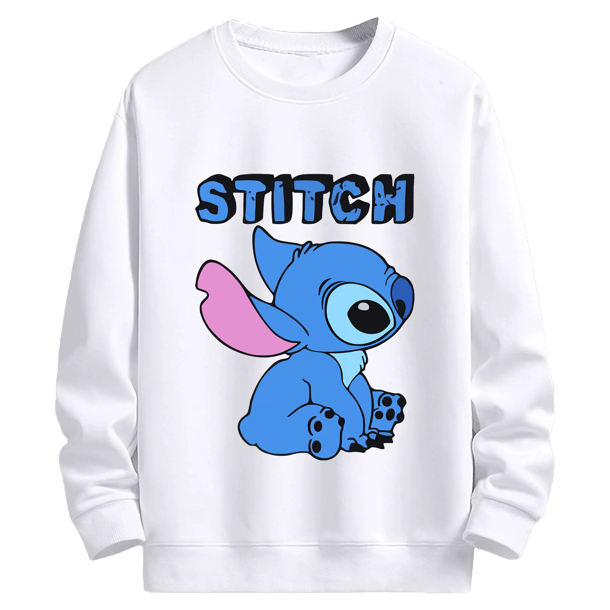 リロ＆スティッチ グッズ スティッチ - 高品質 クルーネック スウェット ・ コットン59％ ポリエステル41％ ・ ユニセックス 長袖 トレーナー ・ カジュアル デイリー スポーツ 散歩用