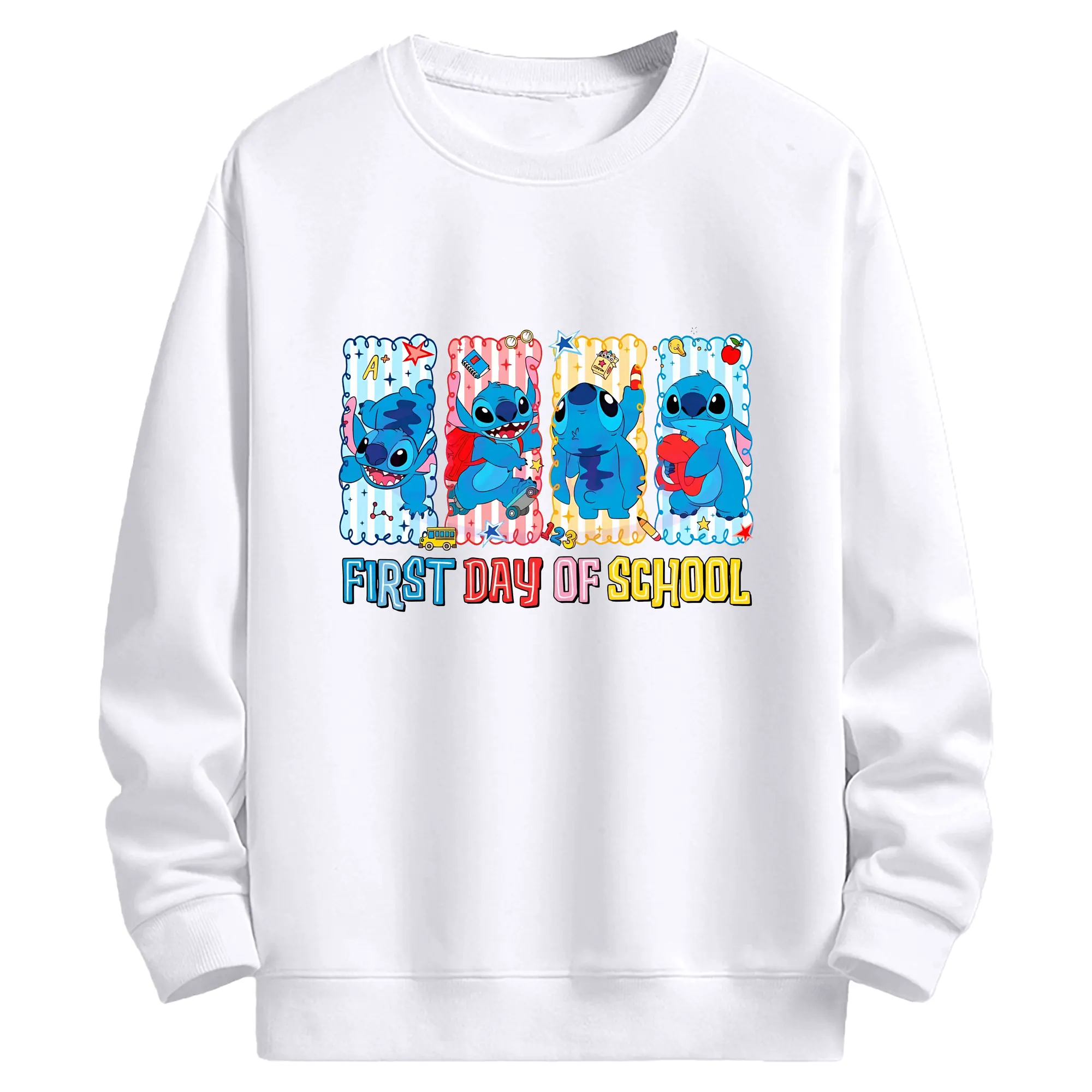 リロ＆スティッチ グッズ スティッチ - 高品質 クルーネック スウェット ・ コットン59％ ポリエステル41％ ・ ユニセックス 長袖 トレーナー ・ カジュアル デイリー スポーツ 散歩用