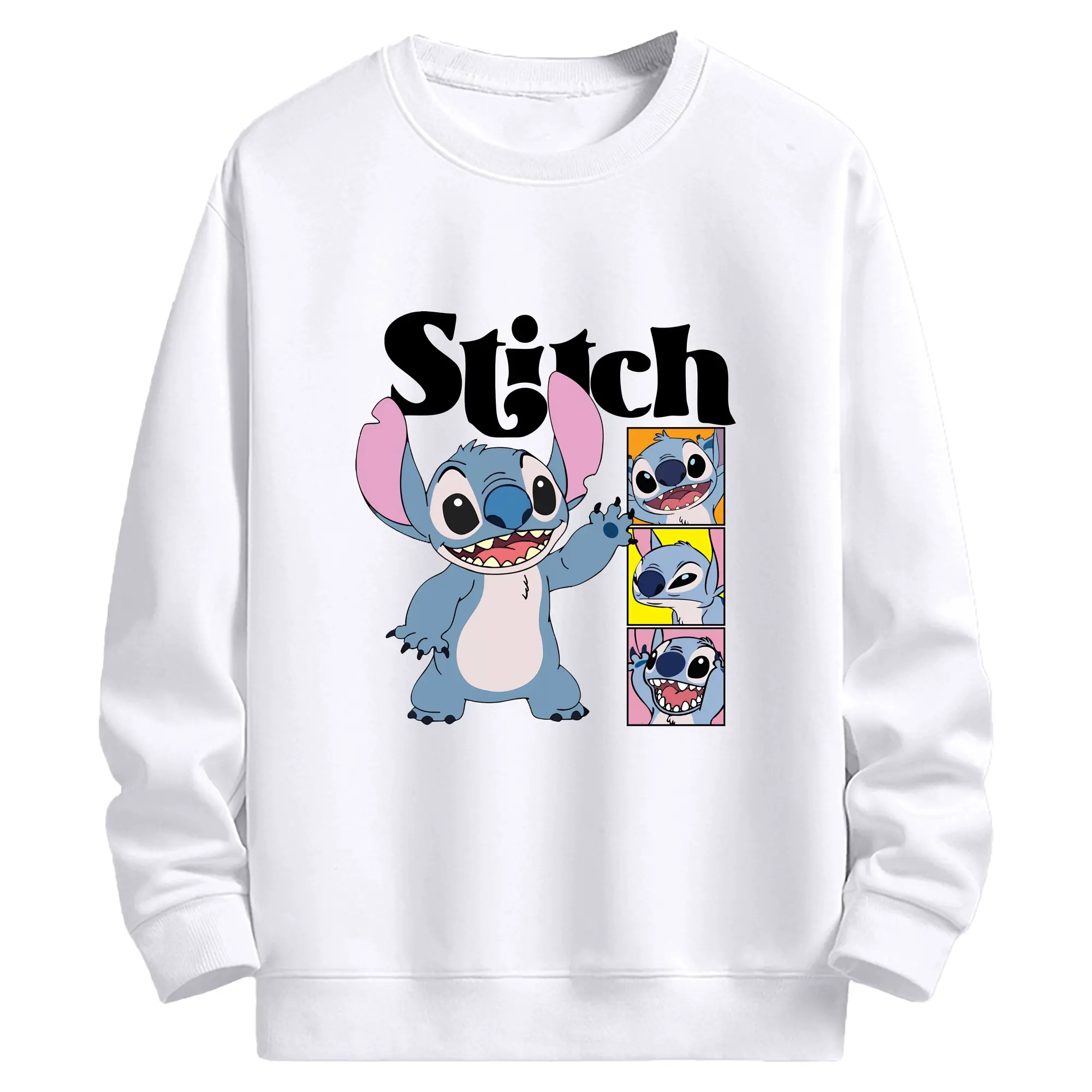 リロ＆スティッチ グッズ スティッチ - 高品質 クルーネック スウェット ・ コットン59％ ポリエステル41％ ・ ユニセックス 長袖 トレーナー ・ カジュアル デイリー スポーツ 散歩用