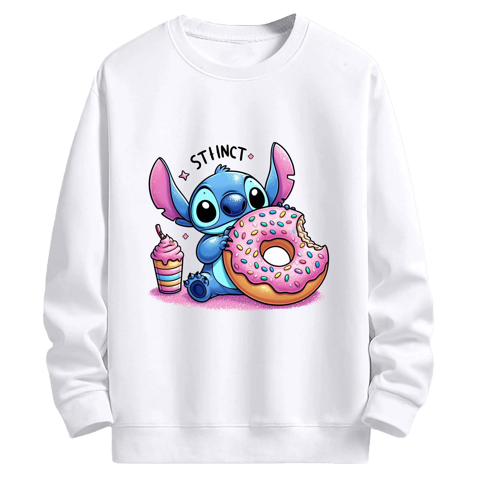 リロ＆スティッチ グッズ スティッチ - 高品質 クルーネック スウェット ・ コットン59％ ポリエステル41％ ・ ユニセックス 長袖 トレーナー ・ カジュアル デイリー スポーツ 散歩用