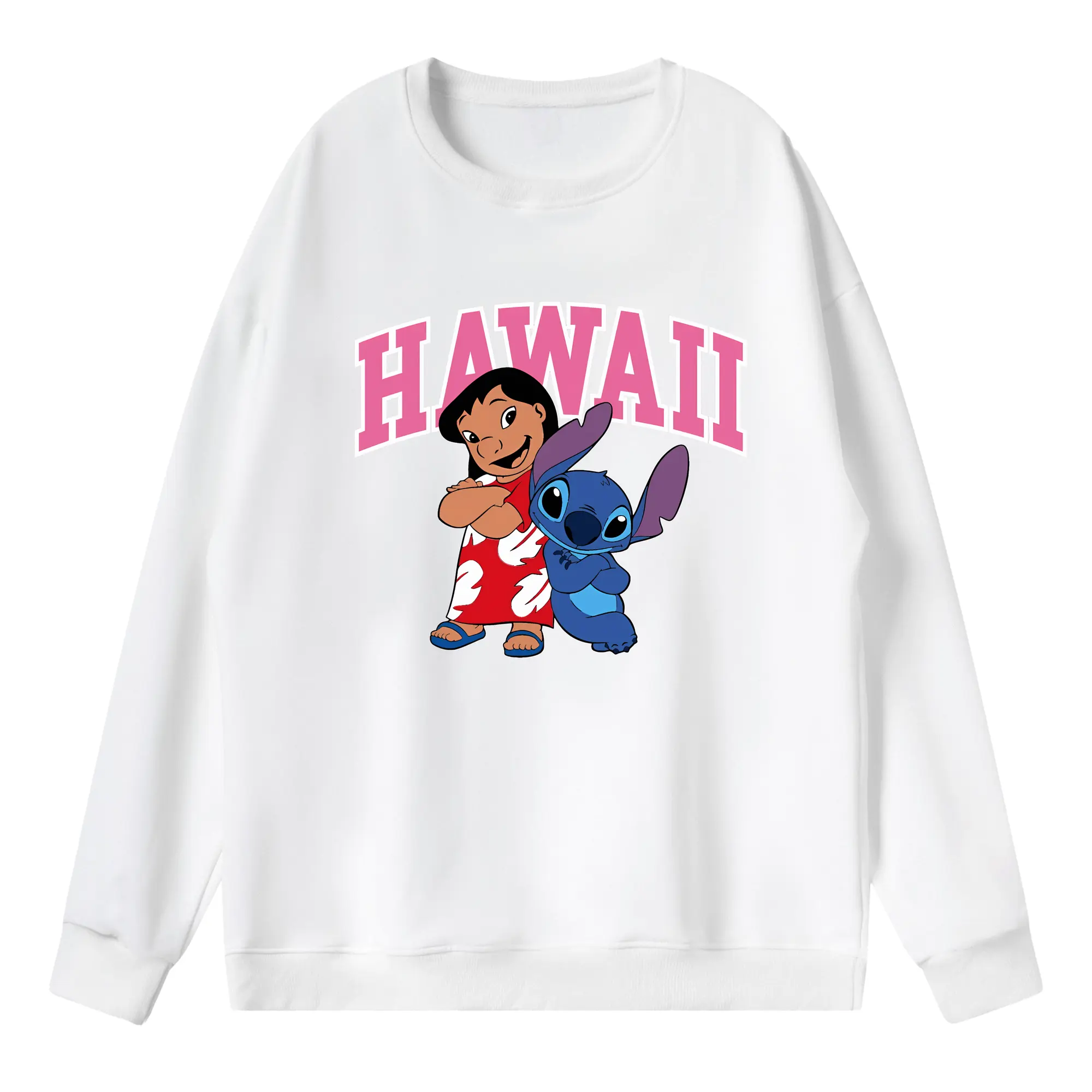 リロ＆スティッチ グッズ スティッチ - 薄手 クルーネック スウェット 裏毛260g · ポリエステル 春秋向け カジュアル 男女兼用 · トレーナー デイリー スポーツ 散歩に最適