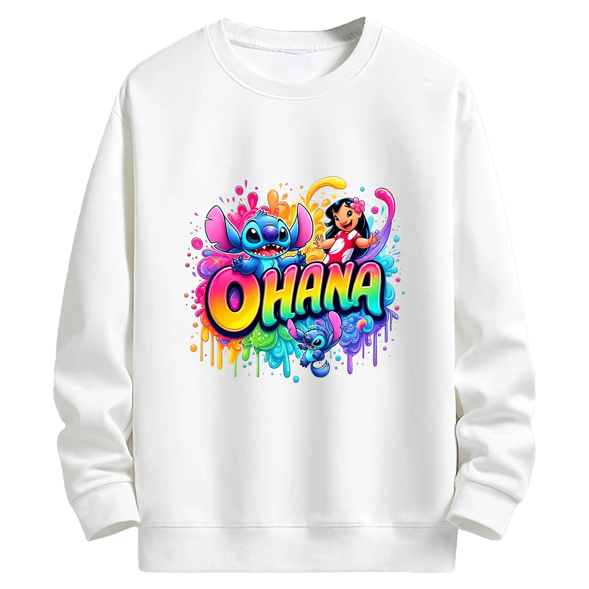 リロ＆スティッチ グッズ スティッチ - キッズ クルーネックスウェットシャツ ・ フロントプリント ・ 綿80％ ポリエステル20％ ・ 快適 通学 スポーツ 日常使い お散歩用