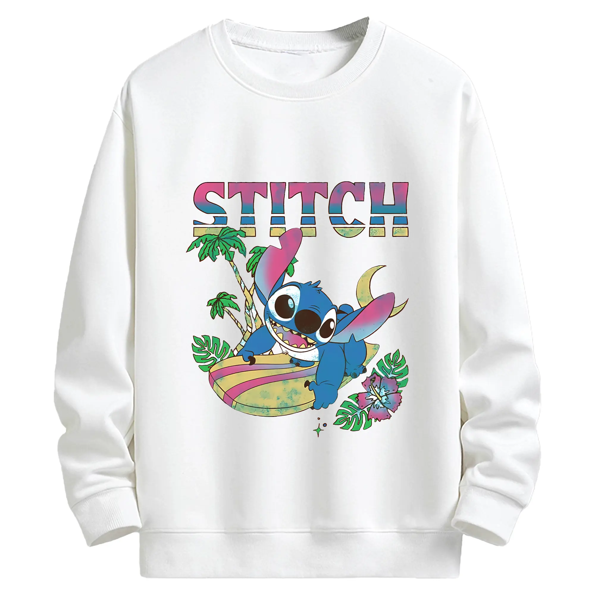 リロ＆スティッチ グッズ スティッチ - キッズ クルーネックスウェットシャツ ・ フロントプリント ・ 綿80％ ポリエステル20％ ・ 快適 通学 スポーツ 日常使い お散歩用