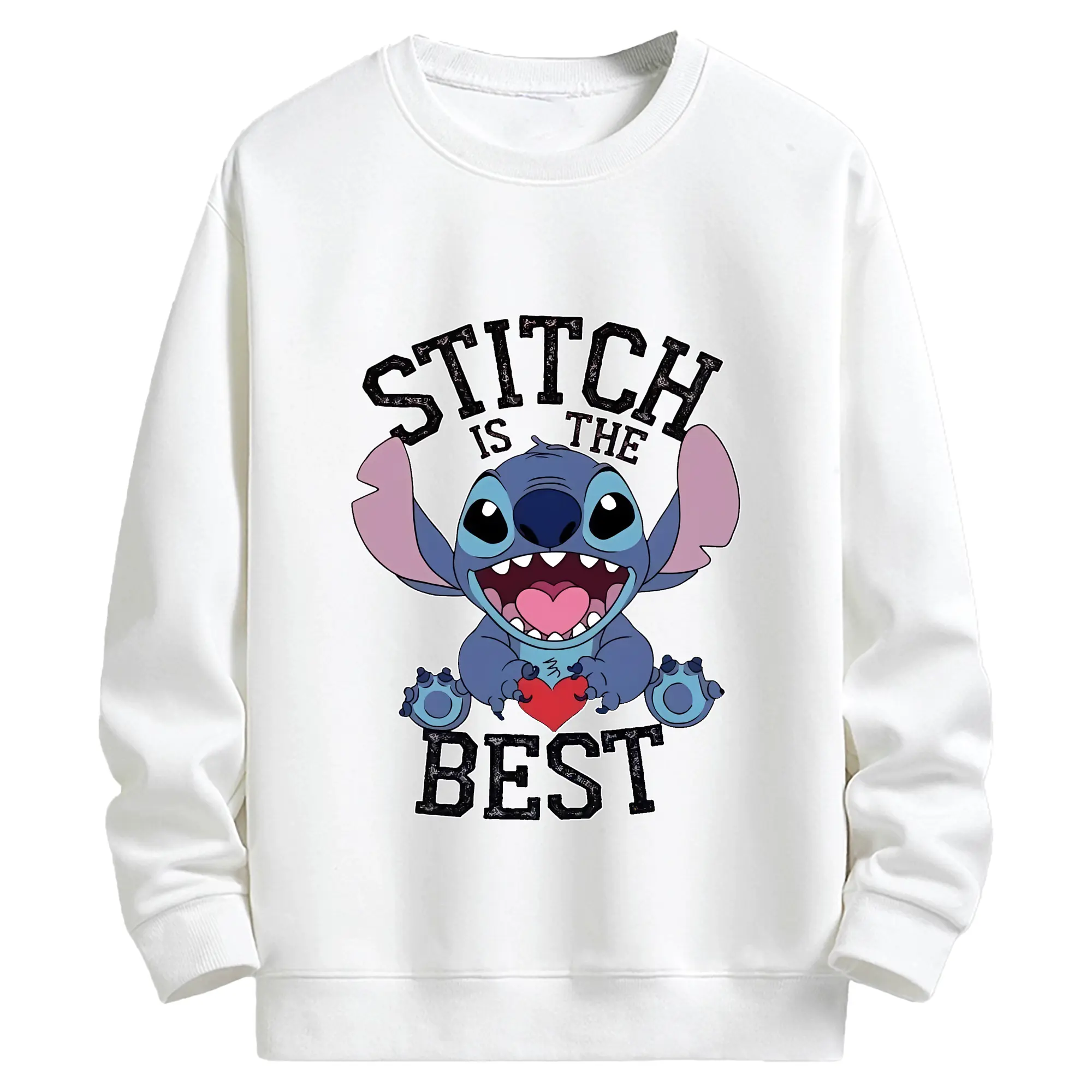 リロ＆スティッチ グッズ スティッチ - キッズ クルーネックスウェットシャツ ・ フロントプリント ・ 綿80％ ポリエステル20％ ・ 快適 通学 スポーツ 日常使い お散歩用