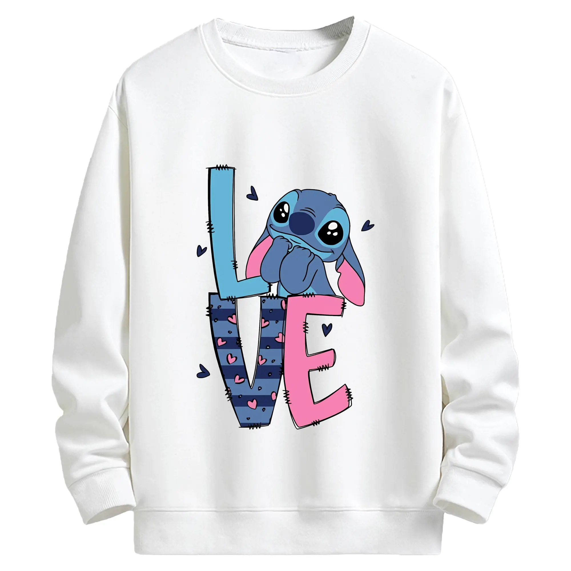 リロ＆スティッチ グッズ スティッチ - キッズ クルーネックスウェットシャツ ・ フロントプリント ・ 綿80％ ポリエステル20％ ・ 快適 通学 スポーツ 日常使い お散歩用