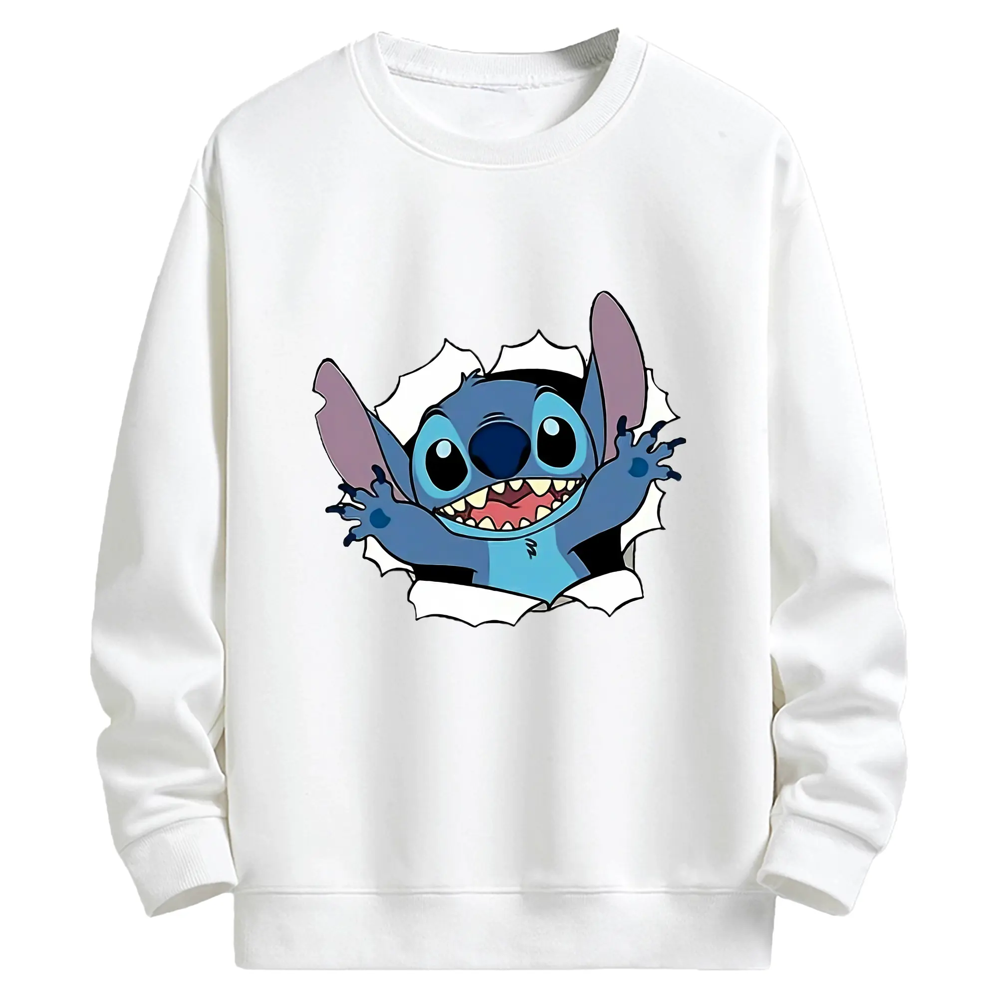 リロ＆スティッチ グッズ スティッチ - キッズ クルーネックスウェットシャツ ・ フロントプリント ・ 綿80％ ポリエステル20％ ・ 快適 通学 スポーツ 日常使い お散歩用