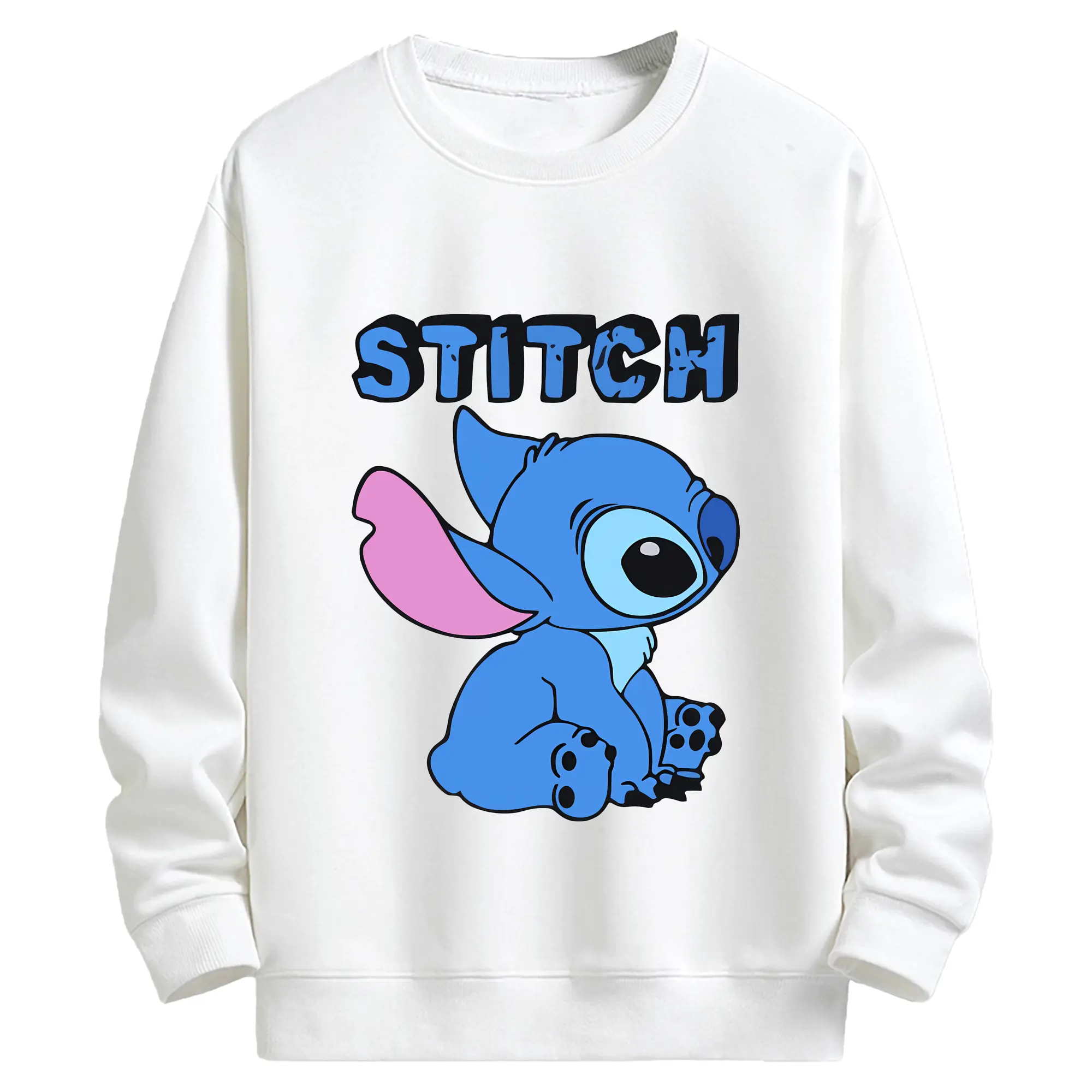 リロ＆スティッチ グッズ スティッチ - キッズ クルーネックスウェットシャツ ・ フロントプリント ・ 綿80％ ポリエステル20％ ・ 快適 通学 スポーツ 日常使い お散歩用
