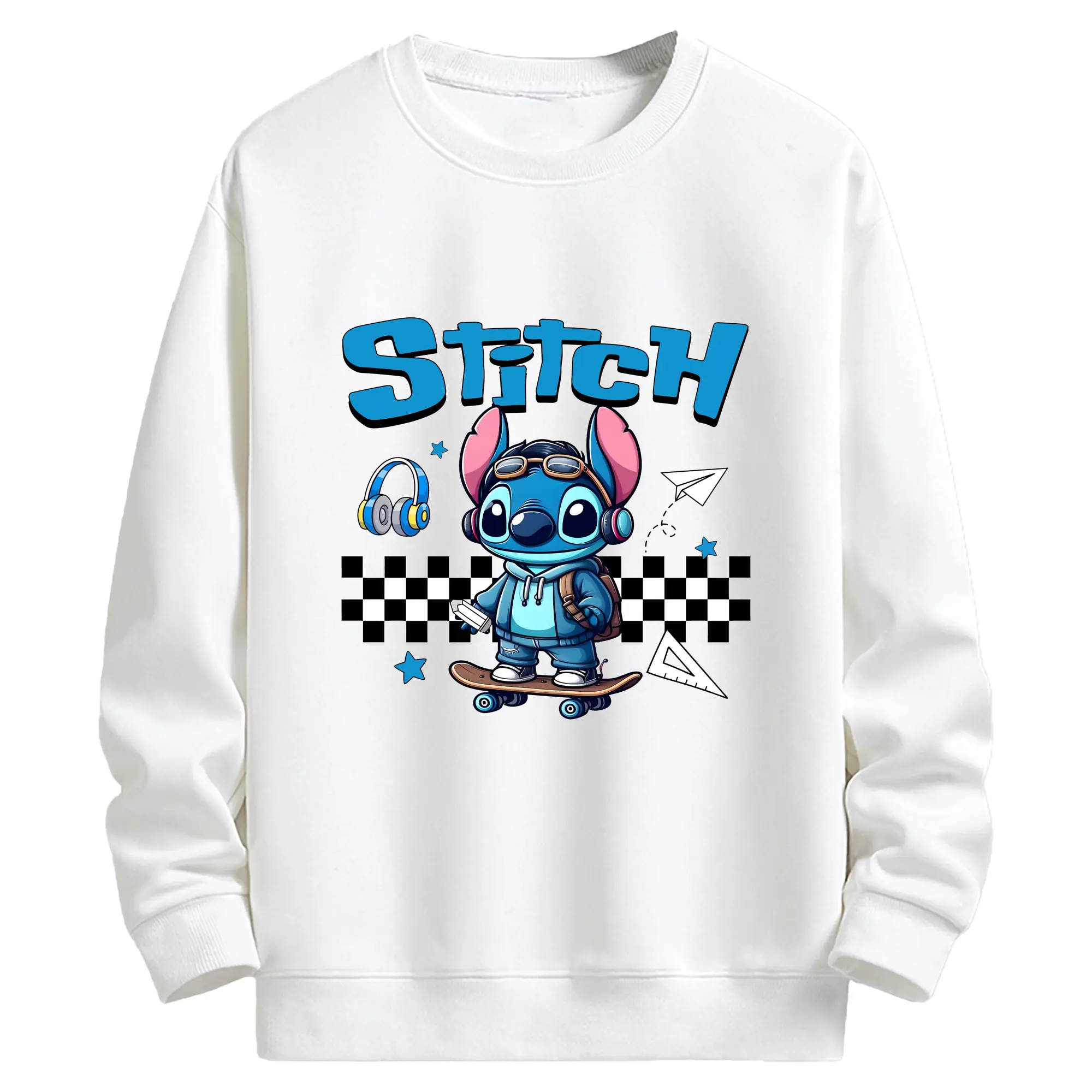 リロ＆スティッチ グッズ スティッチ - キッズ クルーネックスウェットシャツ ・ フロントプリント ・ 綿80％ ポリエステル20％ ・ 快適 通学 スポーツ 日常使い お散歩用