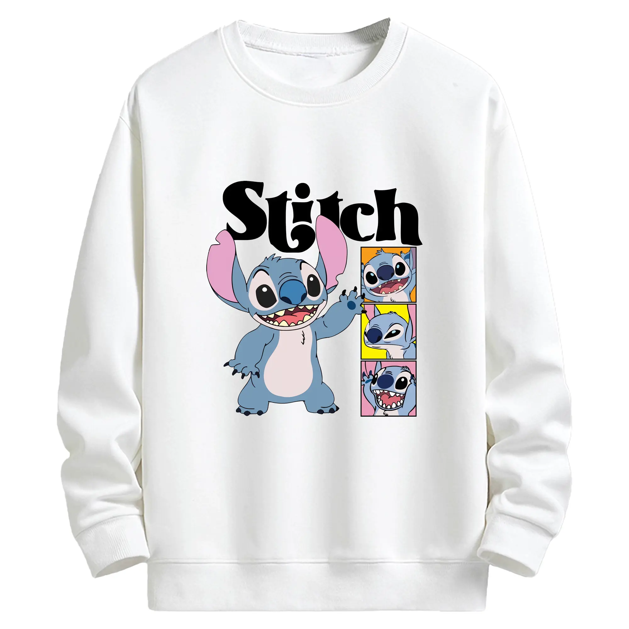 リロ＆スティッチ グッズ スティッチ - キッズ クルーネックスウェットシャツ ・ フロントプリント ・ 綿80％ ポリエステル20％ ・ 快適 通学 スポーツ 日常使い お散歩用