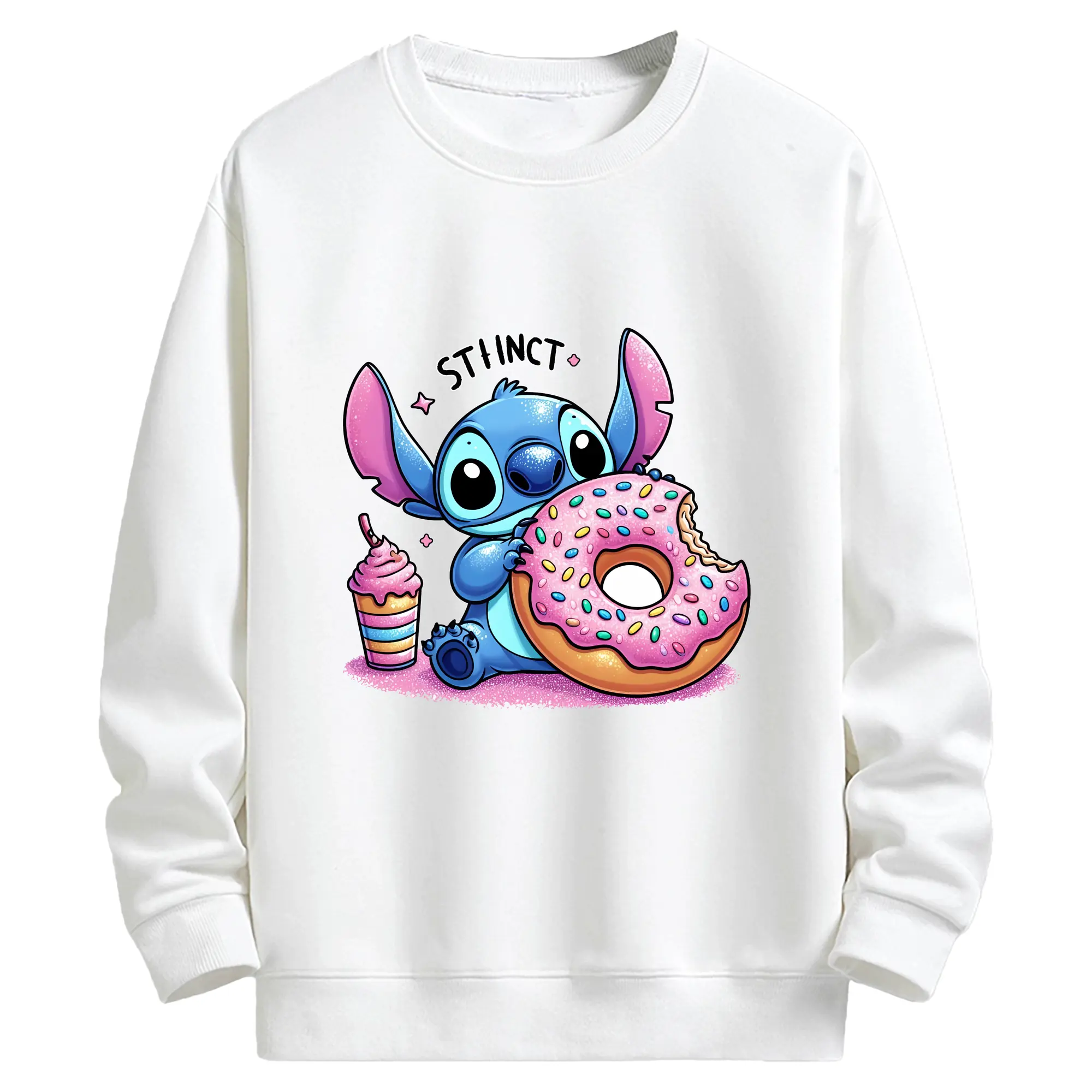 リロ＆スティッチ グッズ スティッチ - キッズ クルーネックスウェットシャツ ・ フロントプリント ・ 綿80％ ポリエステル20％ ・ 快適 通学 スポーツ 日常使い お散歩用